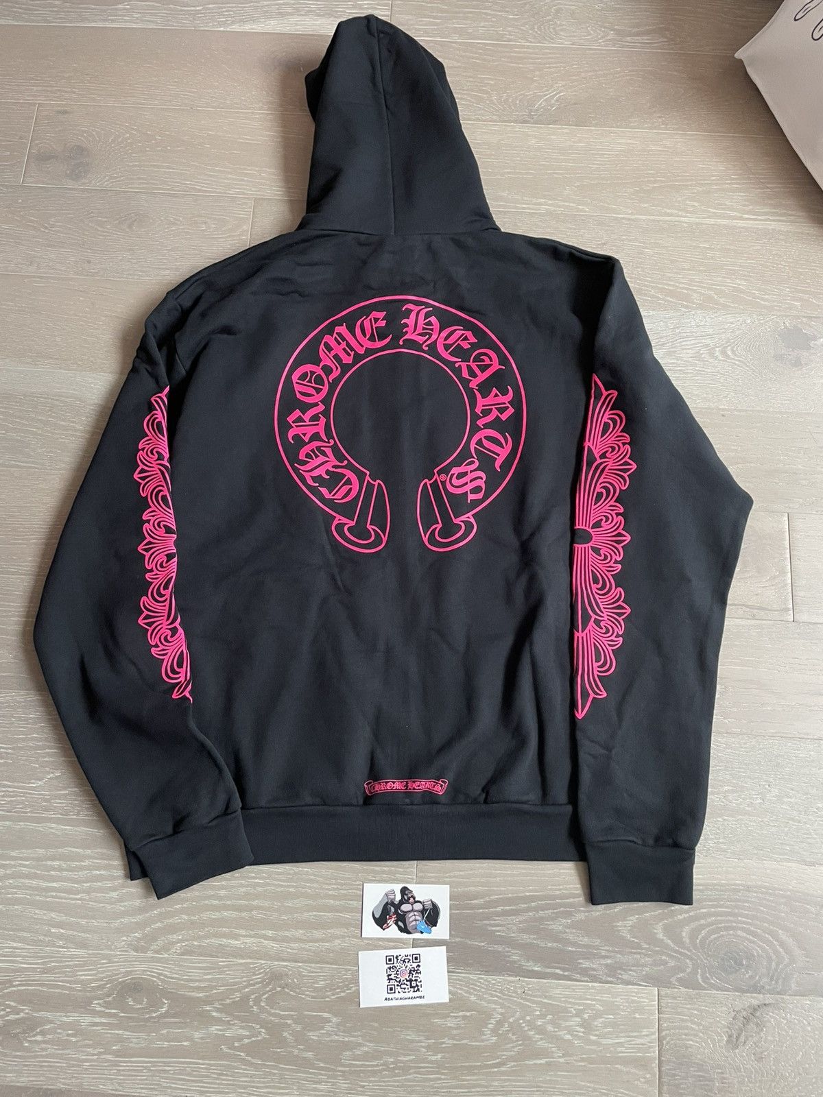 Chrome Hearts Chrome Hearts Floral Horseshoe Zip Up Hoodie Black/Pink Size US XXL / EU 58 / 5 - 3 Thumbnail