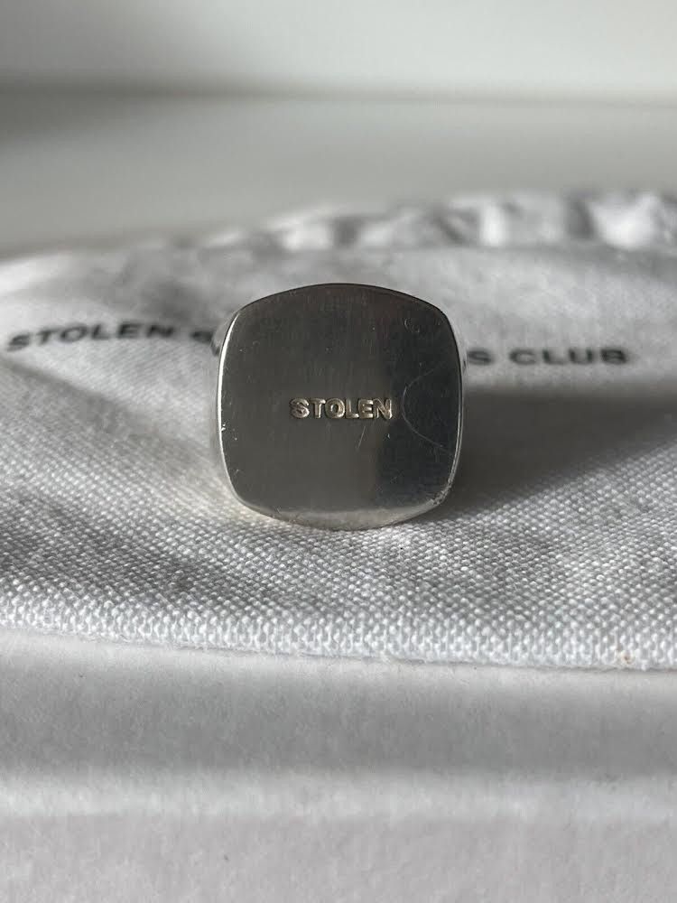 Stolen Girlfriends Club Stolen Girlfriends Club Silver Stamp Sovereign Ring Size ONE SIZE - 2 Thumbnail