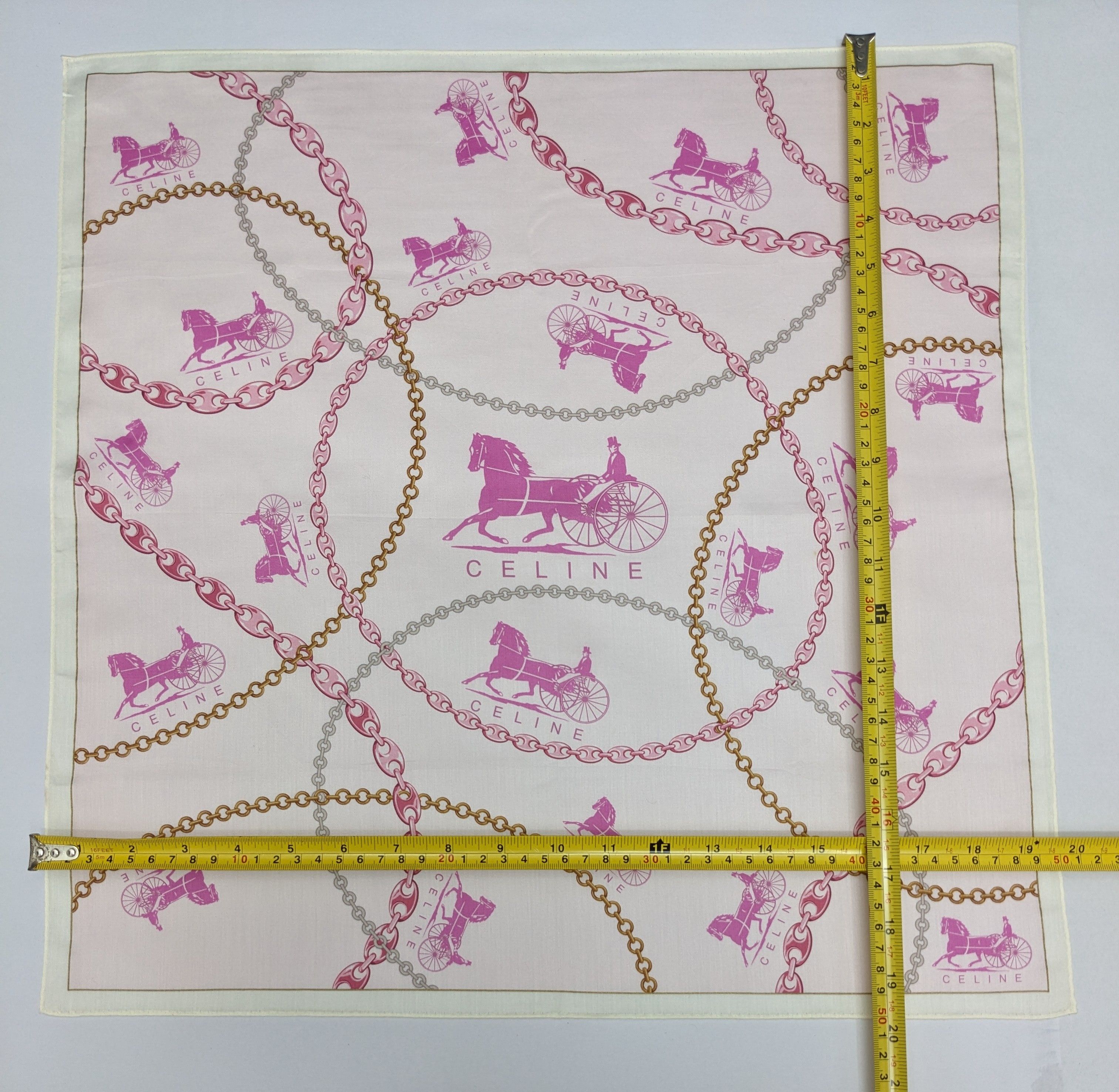 Celine CELINE Paris Handkerchief Pink Horse Carriage Sulky Chain Size ONE SIZE - 5 Thumbnail