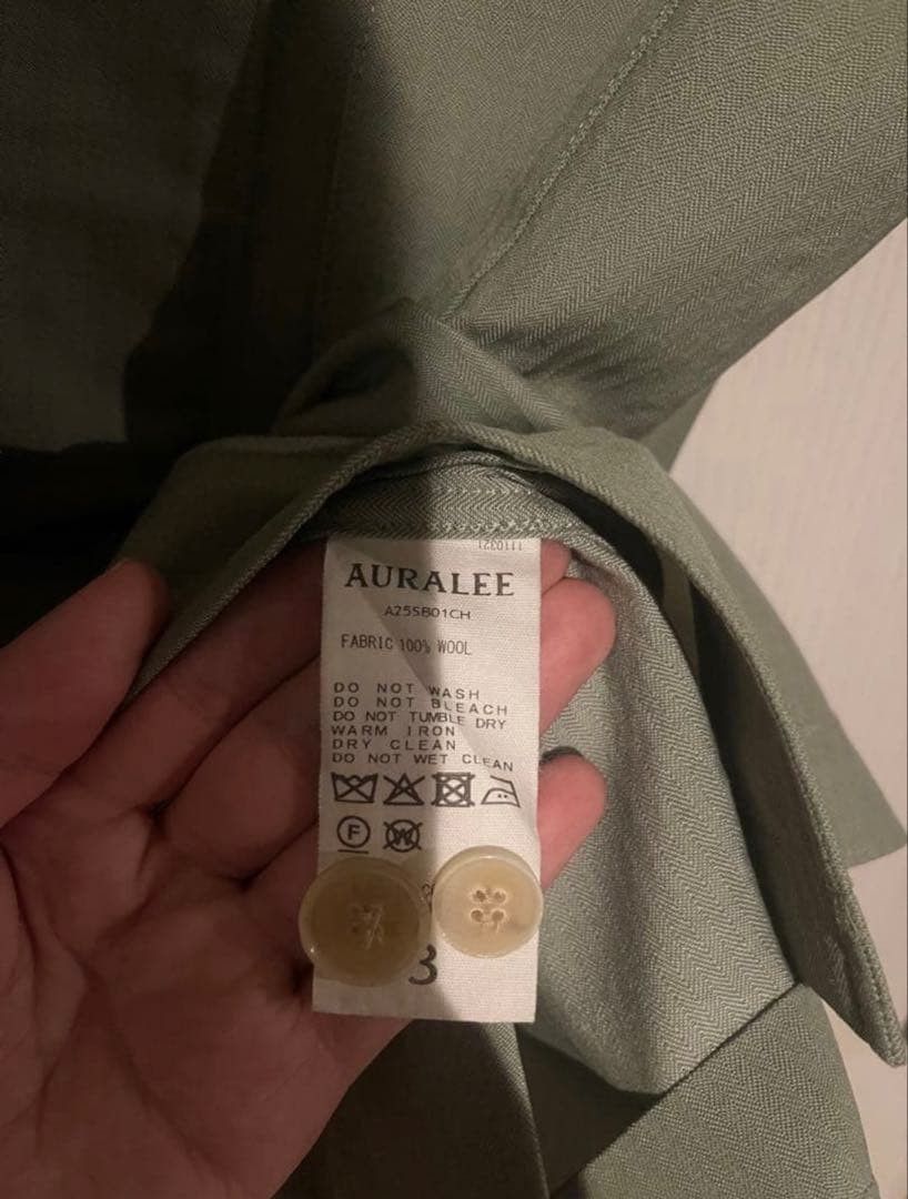 Auralee AURALEE 25SS WOOL HERRINGBONE OVER SHIRT Olive 3 Size US L / EU 52-54 / 3 - 4 Thumbnail