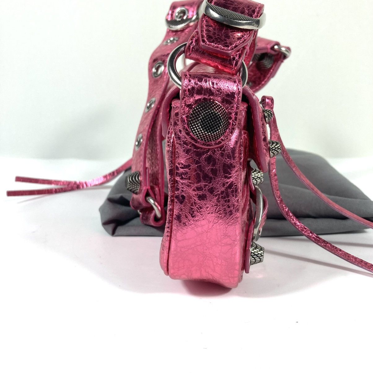 Balenciaga Balenciaga XSmall Le Cagole Metallic Leather Shoulder Bag Size ONE SIZE - 8 Thumbnail
