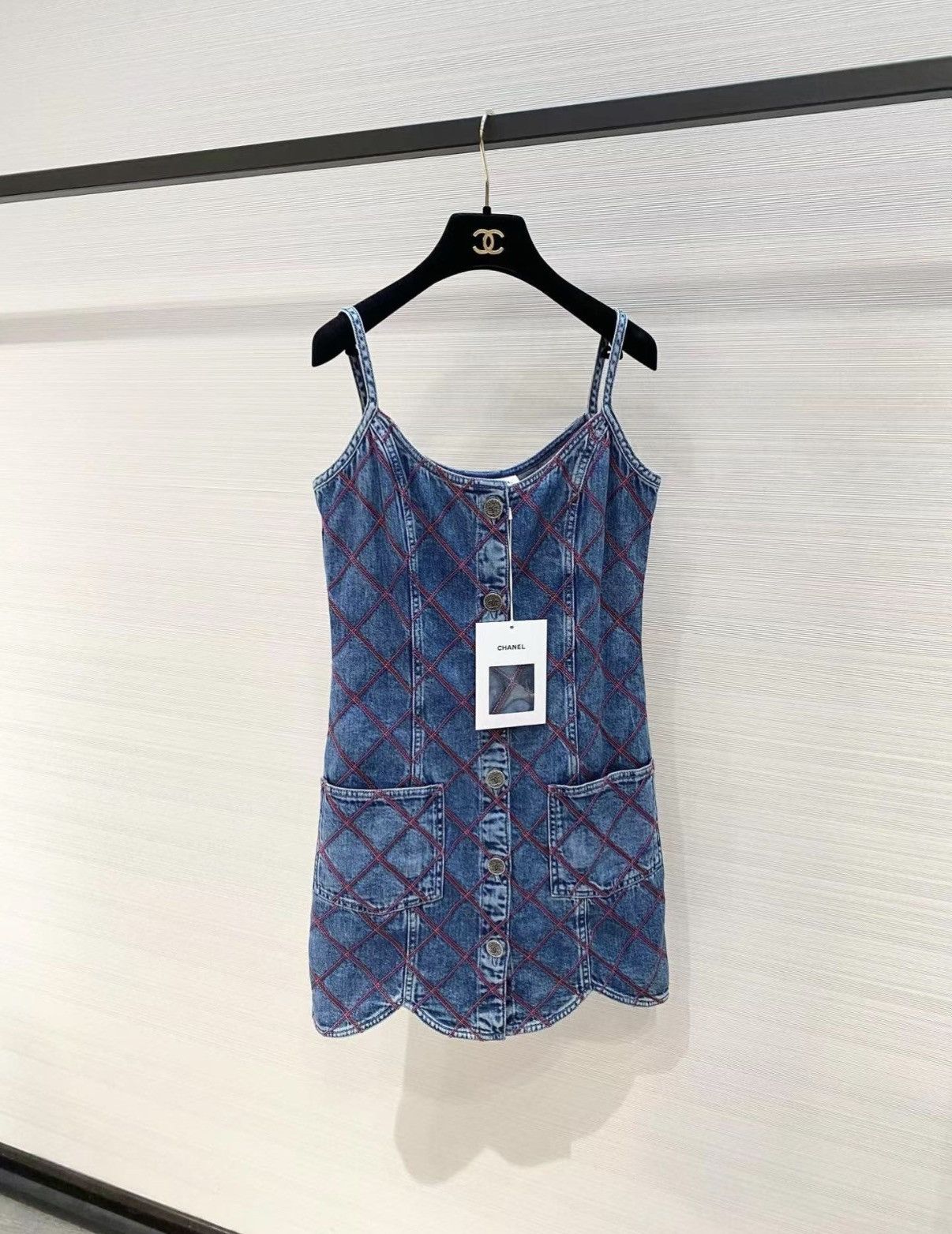 Chanel Chanel 22M Coco Beach Classic Quilted Denim Slip Dress J33 Size XS / US 0-2 / IT 36-38 - 1 Thumbnail