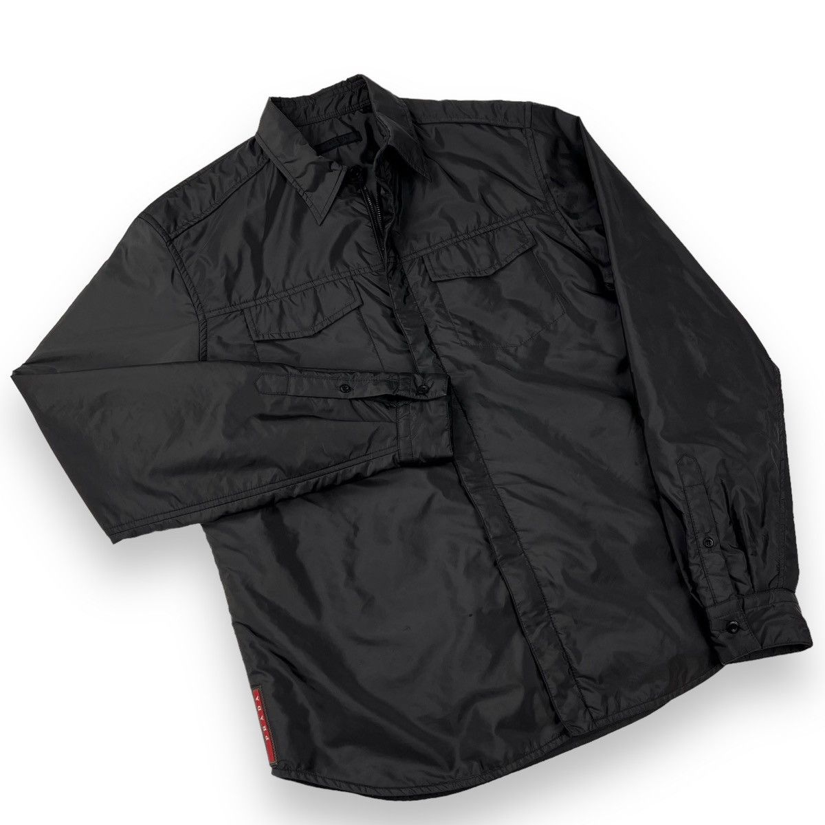 Prada Prada Grey Padded Nylon Overshirt Jacket Size US L / EU 52-54 / 3 - 1 Thumbnail