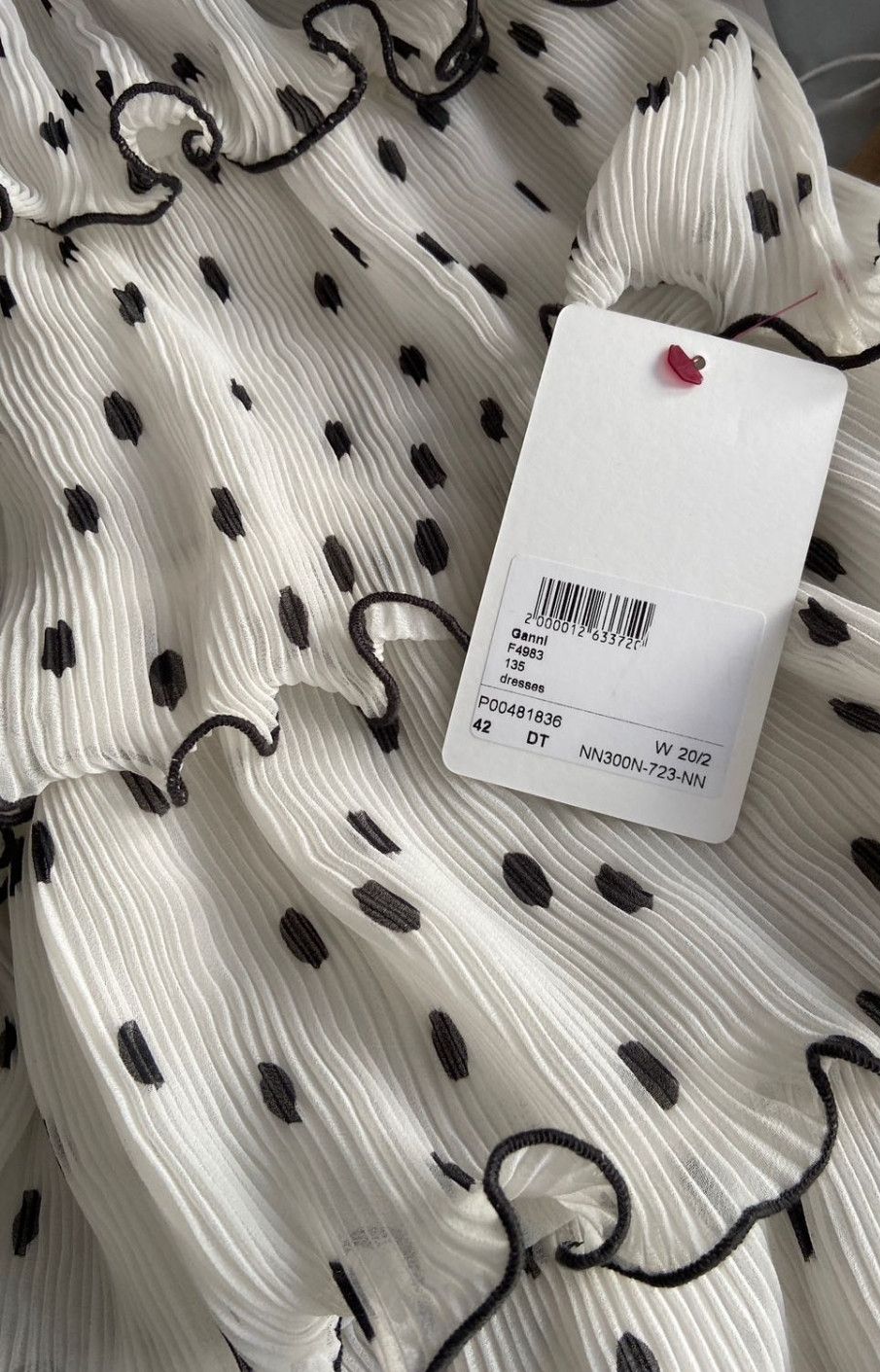 Gianni Valentino GANNI Polka-Dot Lowell Tiered Ruffle Midi Dress Size M / US 6-8 / IT 42-44 - 7 Thumbnail