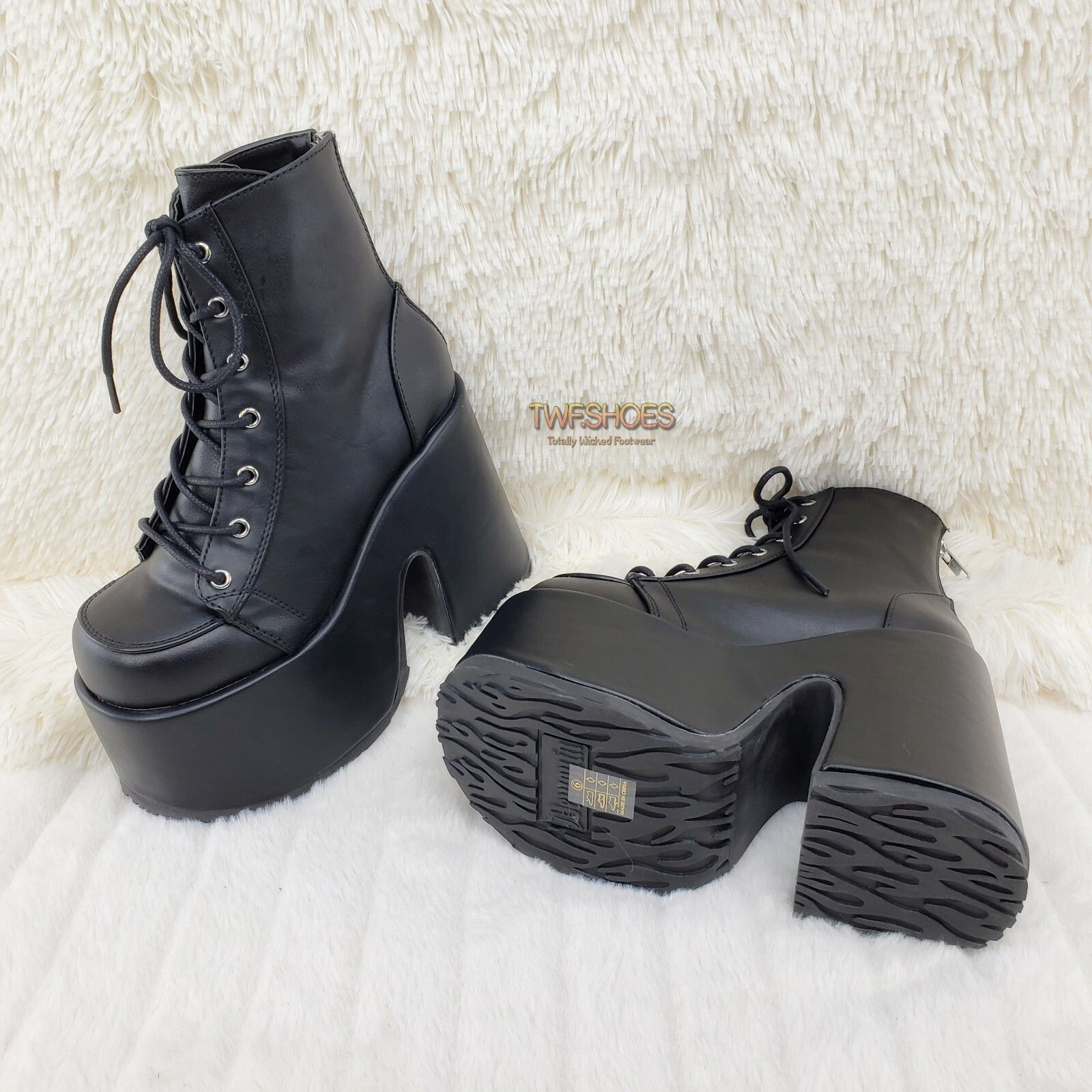 Other DEMONIA Camel 203 Stacked Matte Platform Goth Punk Ankle Boo Size US 7 / IT 37 - 4 Thumbnail