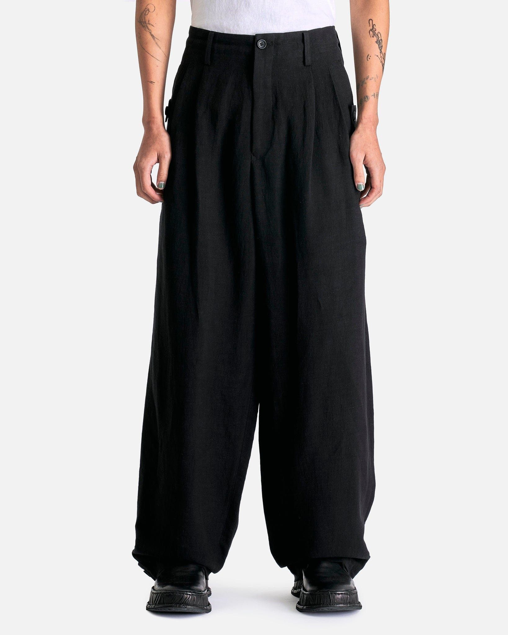 Yohji Yamamoto Yohji Yamamoto Pour Homme Linen/Rayon Tab Pants trouser wide Size US 30 / EU 46 - 2 Thumbnail