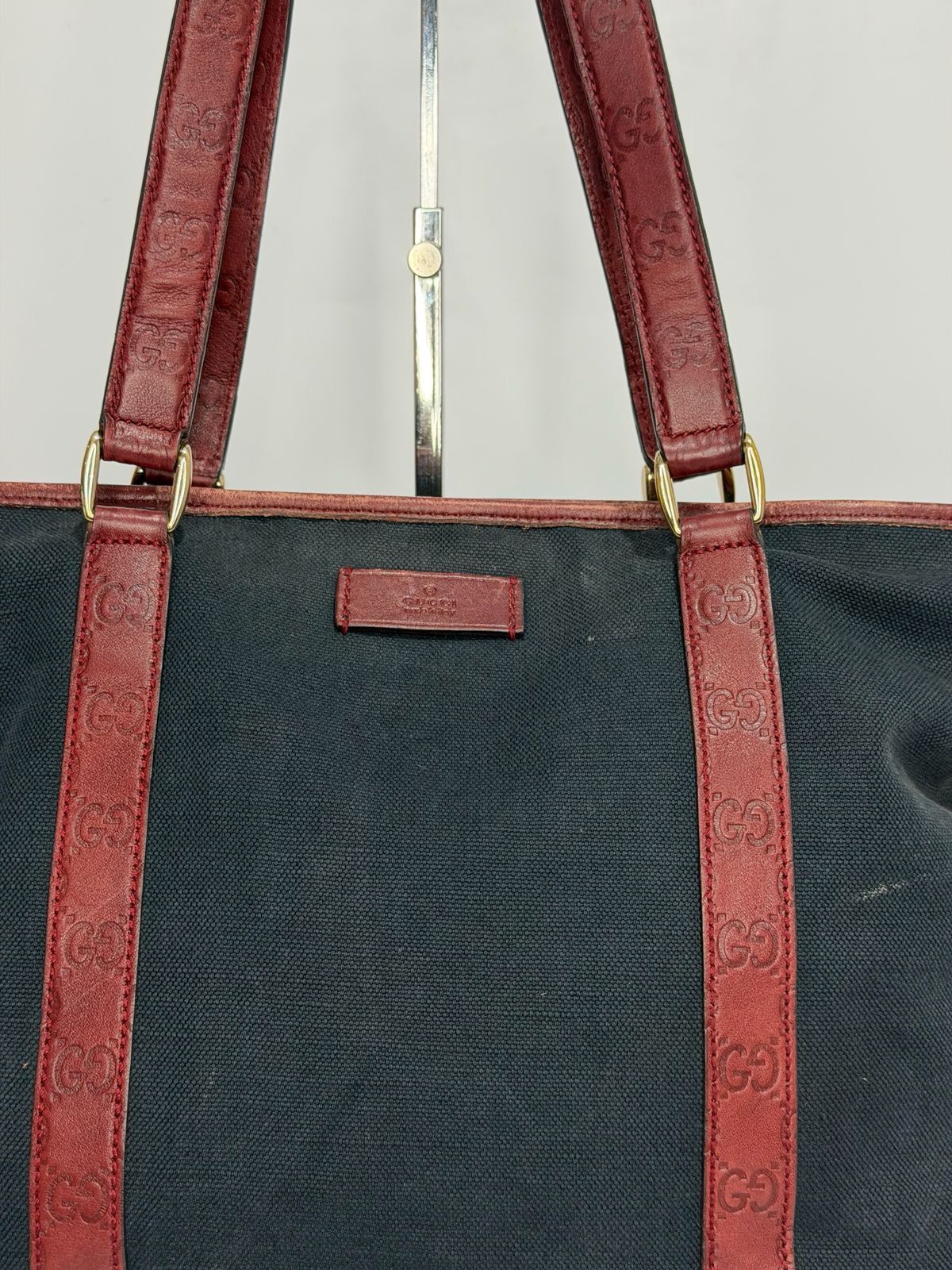 Gucci Vintage Gucci Canvas Tote Bag with Red GG Leather Straps Size ONE SIZE - 2 Thumbnail