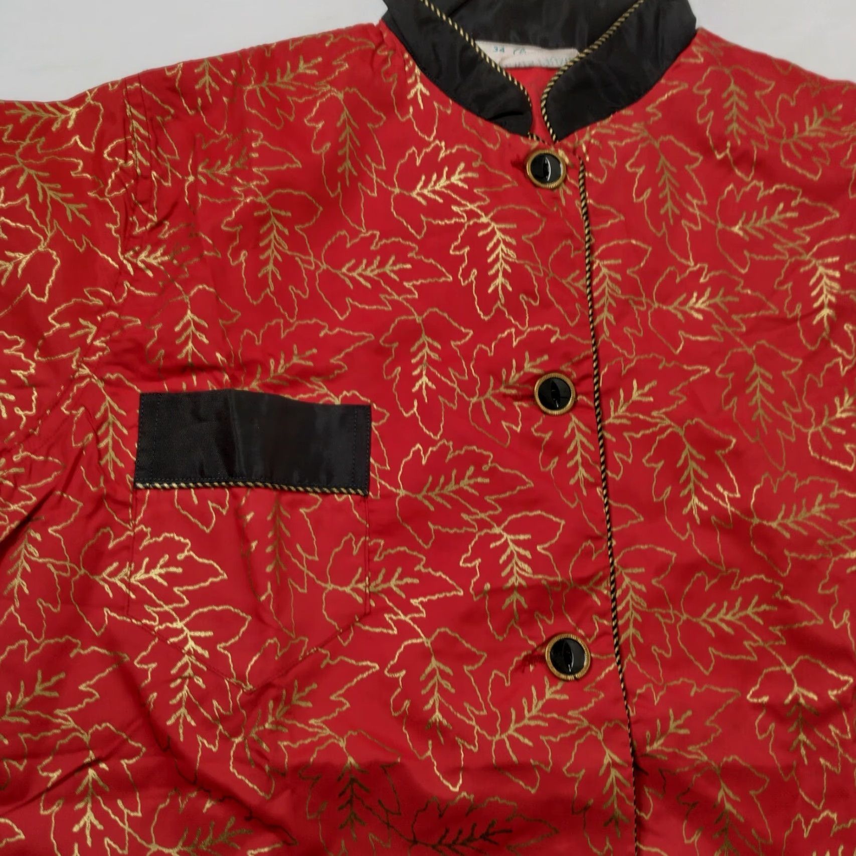 Vintage VINTAGE Lewis Frimel Women Sleepshirt Night Shirt Pink Leaf Print Button Short Sleeve Collared Gold Leaf Accent 34 Nightwear Womens Size XXS / US 00 / IT 34 - 2 Thumbnail