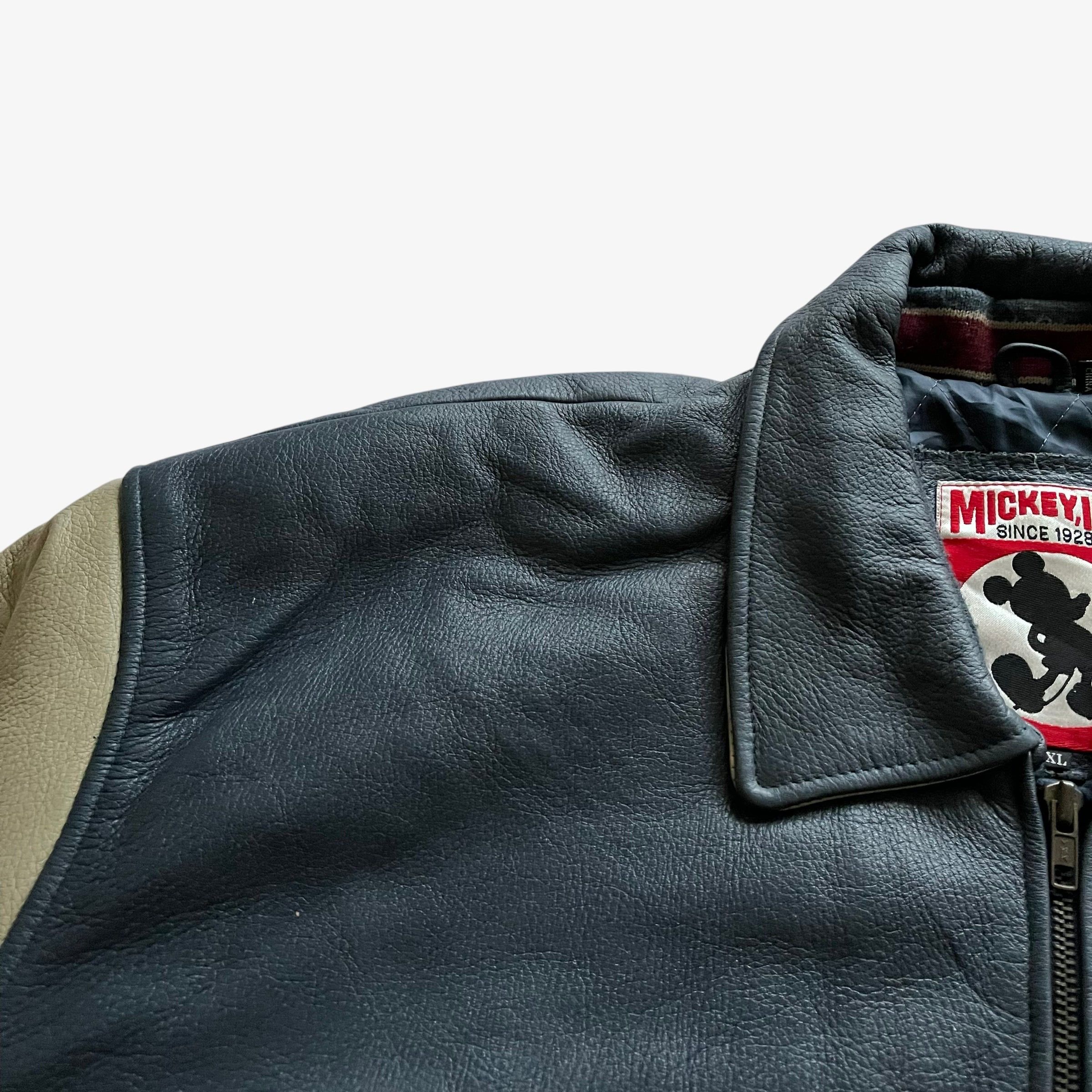 Disney Vintage 90s Men's Disney World Leather Varsity Jacket Size US XL / EU 56 / 4 - 4 Thumbnail