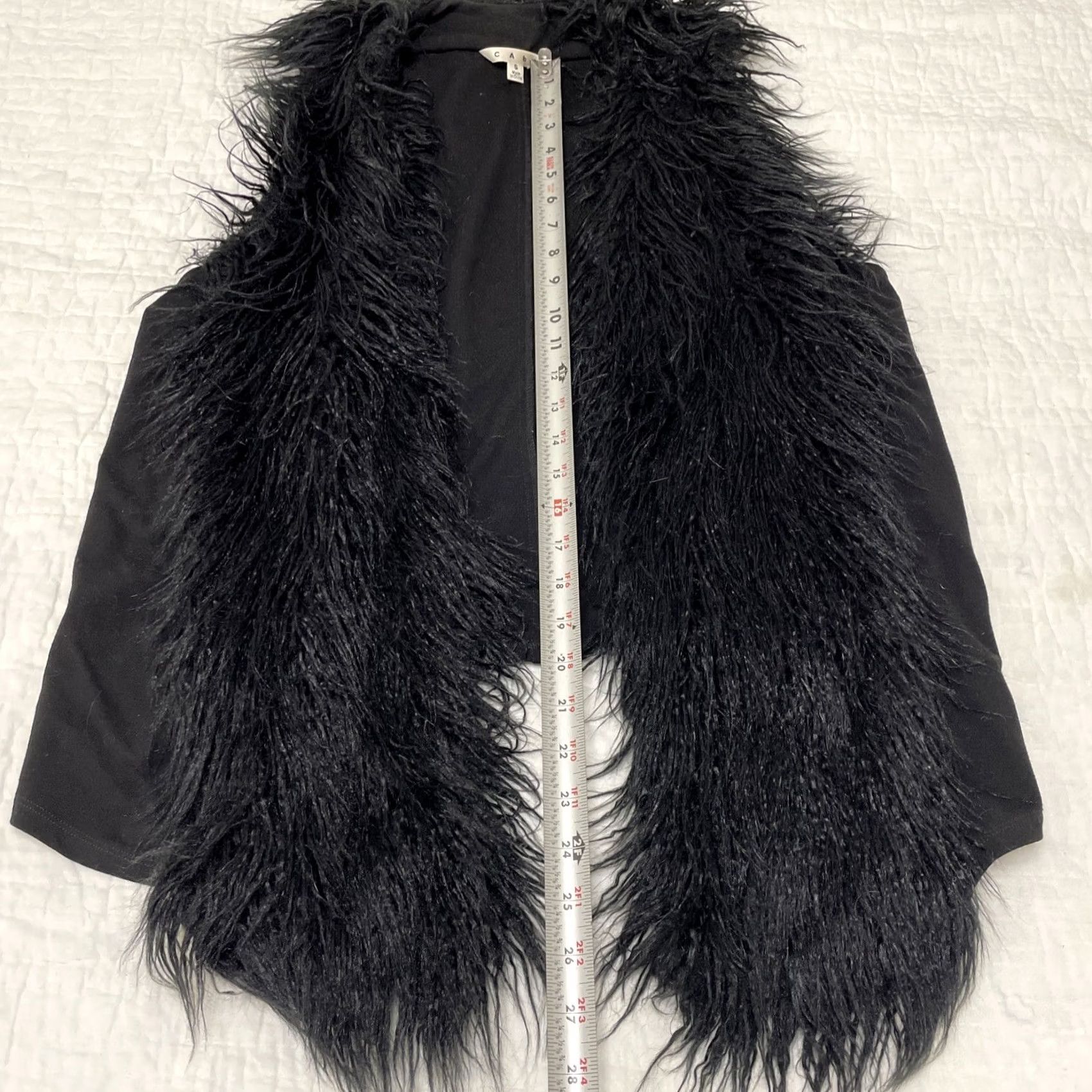 Vintage CAbi Vest Shirt Women Open Front Faux Fringe Fur Black S Infinite Small Size S / US 4 / IT 40 - 7 Thumbnail