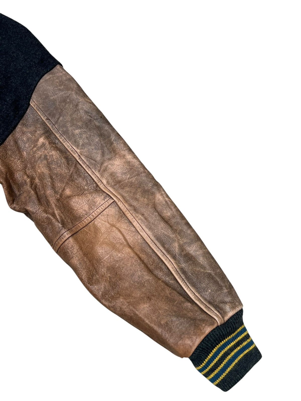 O'Neill Vintage 90s O’Neill Sun Shower Wool Leather Varsity Jacket Size US L / EU 52-54 / 3 - 23 Thumbnail
