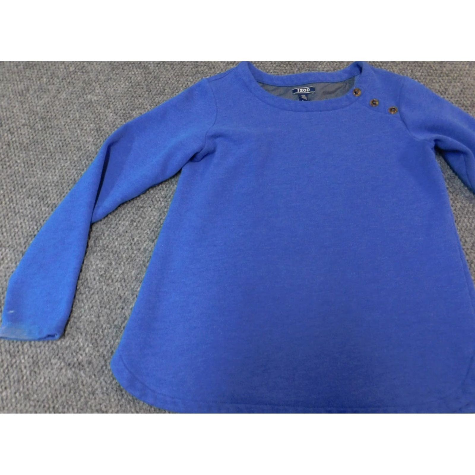 Izod IZOD Womens Sweater Small Blue Pullover Crew Neck Casual Classic Knit Raglan Sleeve Cuffed Logo Polyester Rayon Winter - Mens/Goffs Size S / US 4 / IT 40 - 3 Thumbnail