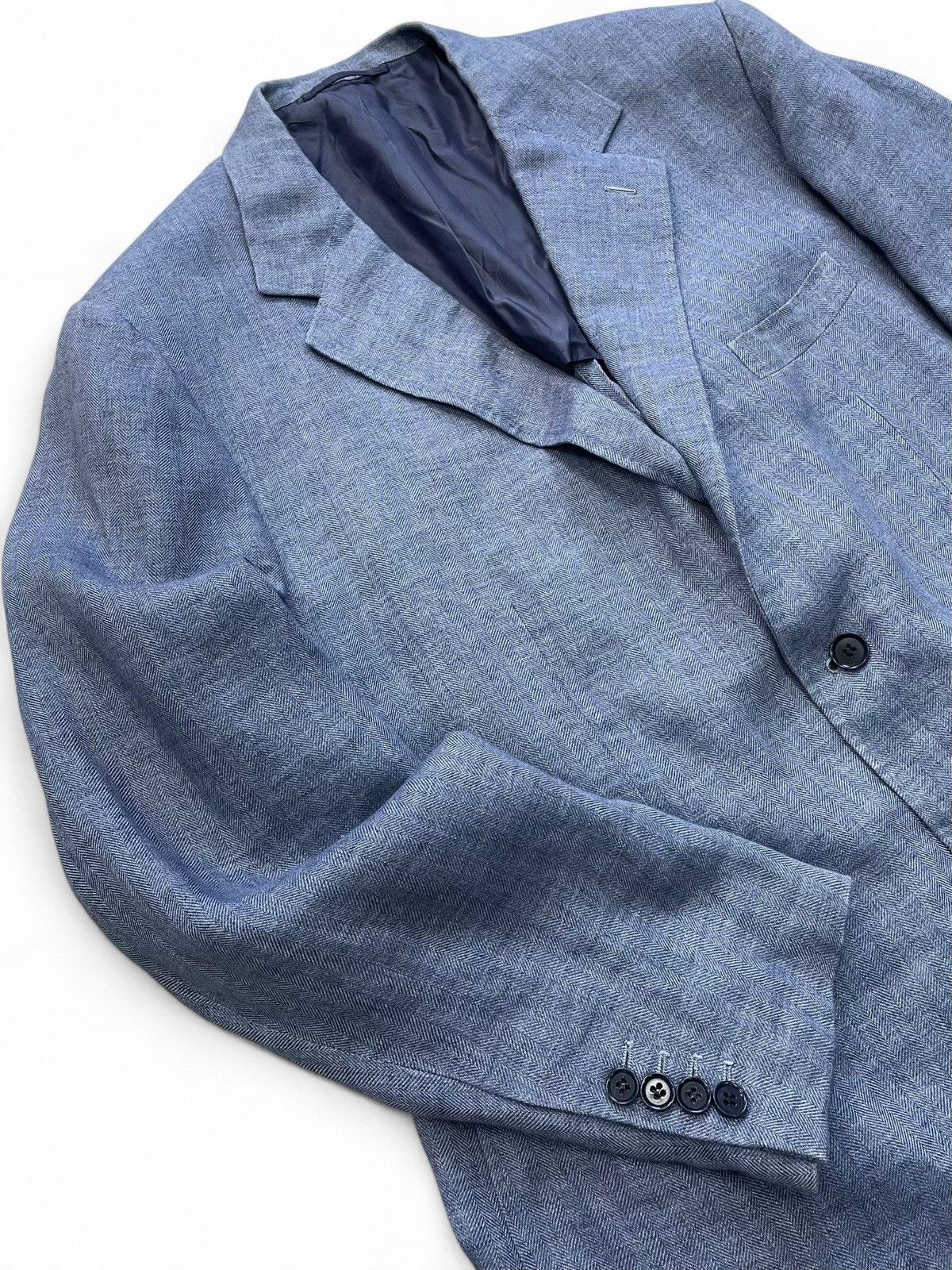 Loro Piana Loro piana blue linen blazer jacket italian luxury classic Size 48L - 4 Thumbnail