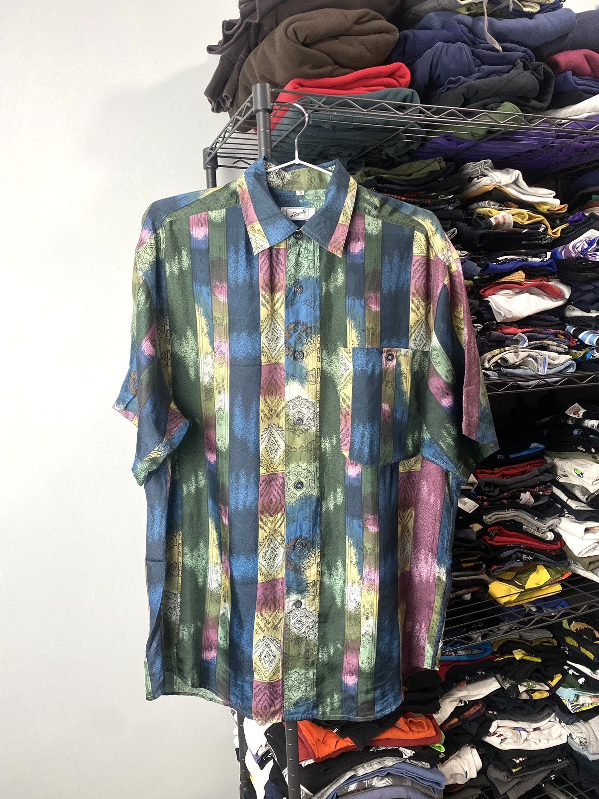SikSilk Vintage 1990’a Silk Shirt Camp Collar Dior Style Size US XL / EU 56 / 4 - 1 Thumbnail