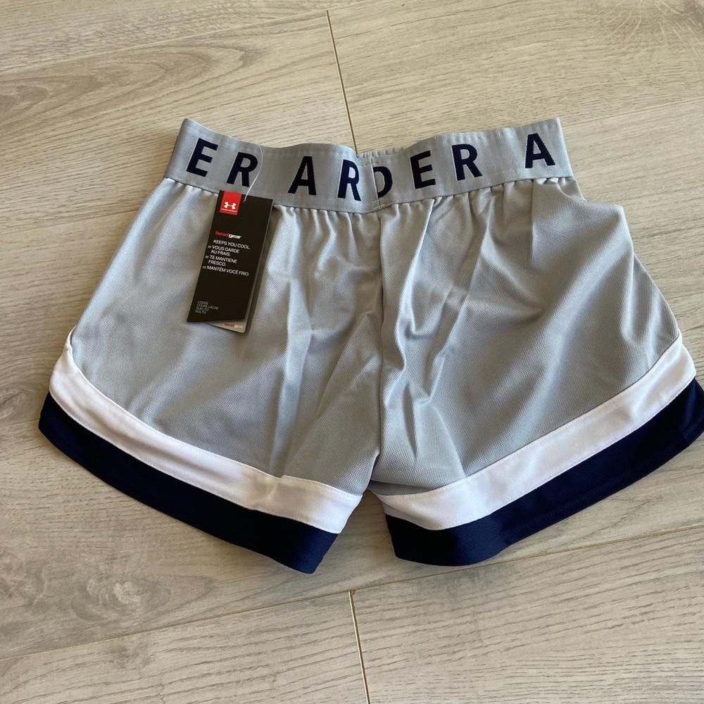 Under Armour Under Armour Grey Black Play Up Stripe Athletic Shorts Size 26" / US 2 / IT 38 - 3 Thumbnail