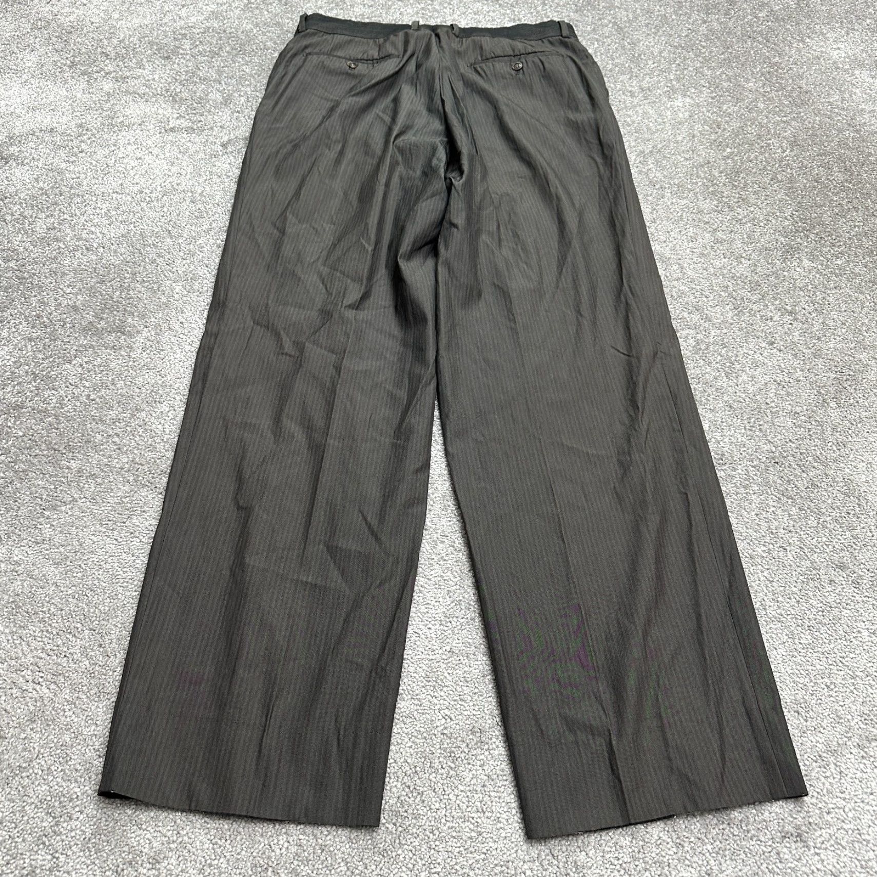 Hugo Boss Hugo Boss Dress Pants Mens 34x34 Gray Straight Flat Front Workwear Business Dress Pants Size US 34 / EU 50 - 2 Thumbnail