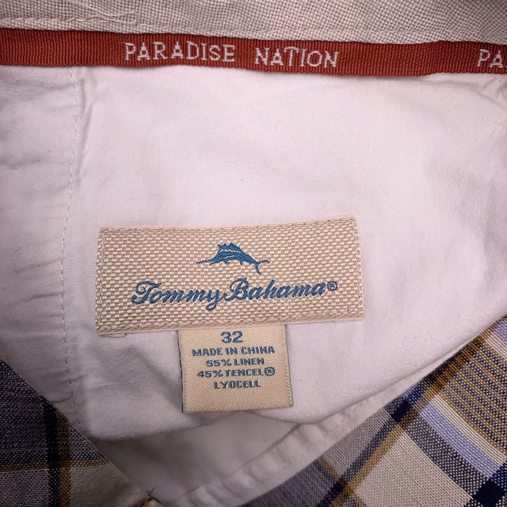 Tommy Bahama Tommy Bahama Shorts Adult 32 Linen Paradise Nation Flat Front Plaid Marlin Mens Size US 32 / EU 48 - 4 Thumbnail