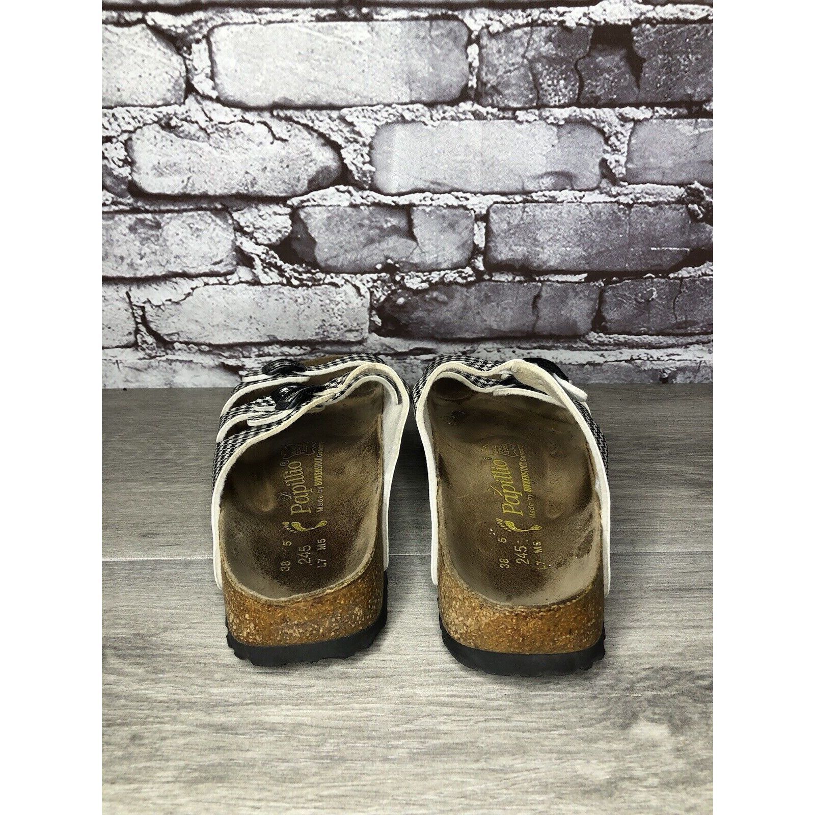 Birkenstock BIRKENSTOCK PAPILLIO Black White Leather Footbed Sandals Wom Size US 7.5 / IT 37.5 - 4 Thumbnail