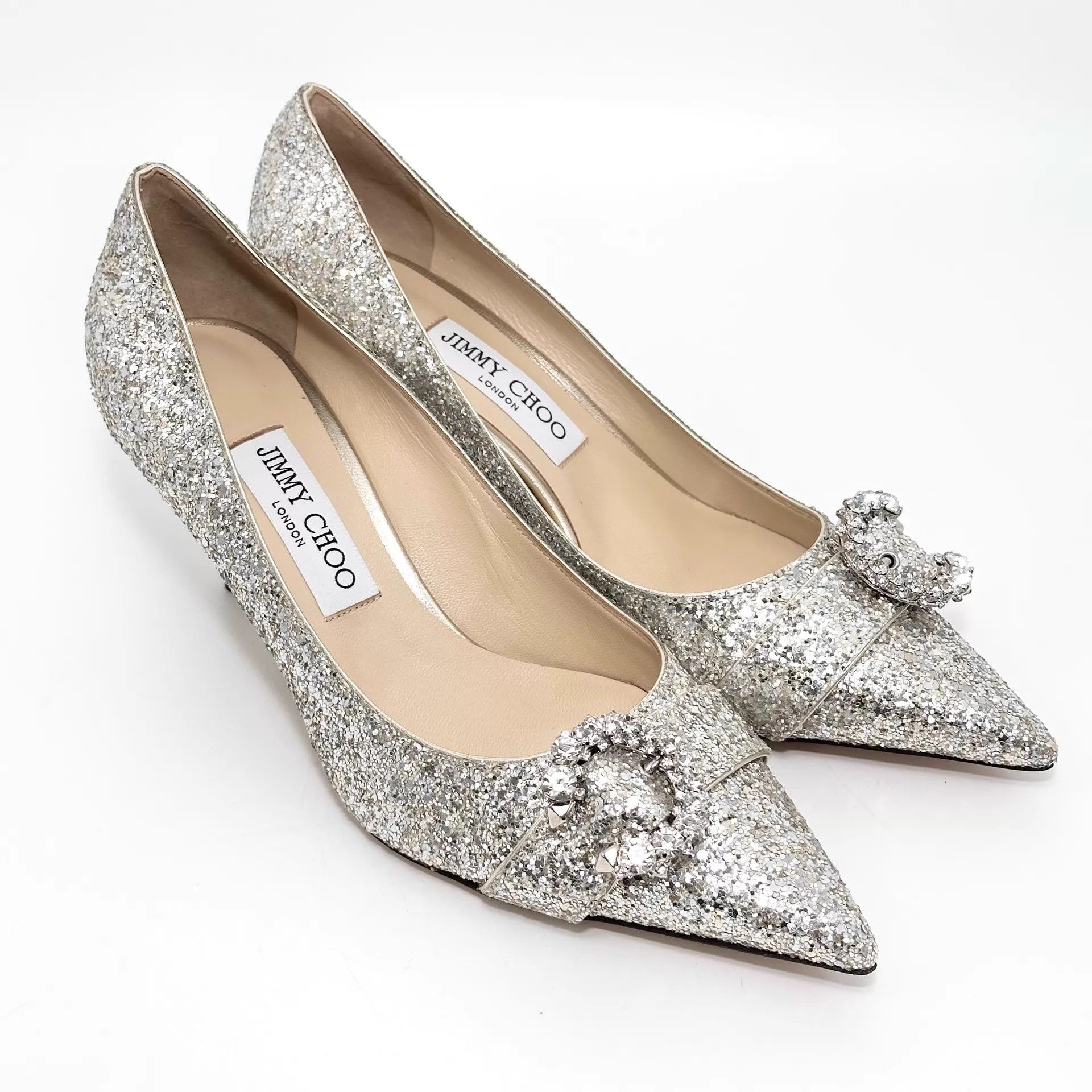 Jimmy Choo Jimmy Choo Silver Sequin Heels 39 Size US 8.5 / IT 38.5 - 5 Thumbnail