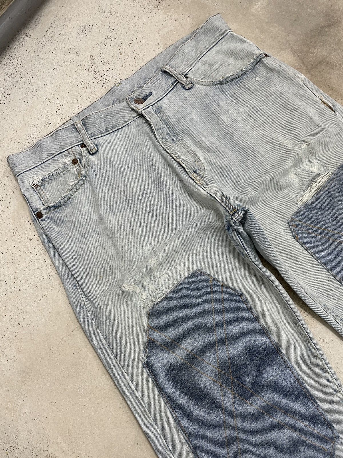 Japanese Brand × Uniqlo Uniqlo Double Knee Stain Distressed Custom Size US 33 - 5 Thumbnail