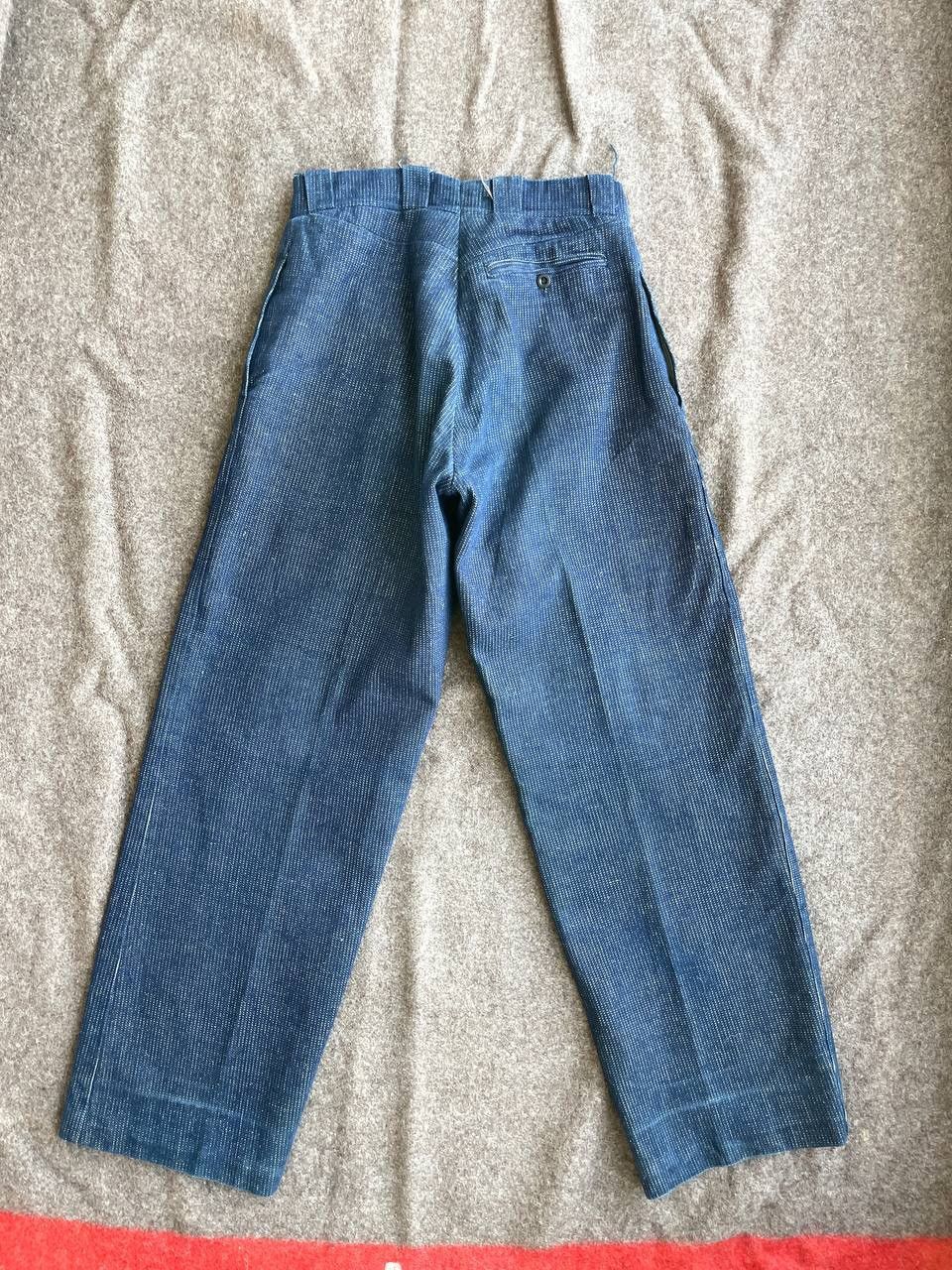 Vintage Antique Denim Striped Pants from 20-40’s Size US 30 / EU 46 - 6 Thumbnail