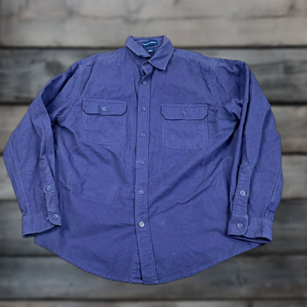 Vintage Falls Creek Shirt Adult Large Purplish Blue Heavyweight Flannel Grunge Workwear Cotton Size US L / EU 52-54 / 3 - 1 Thumbnail