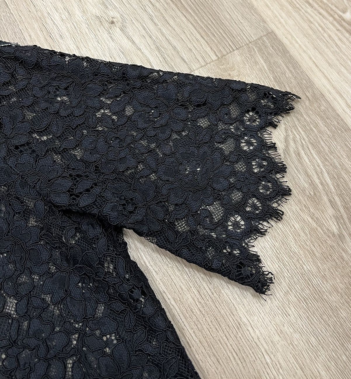 Sandro Sandro Paris Black Lace Crop Top Blouse Size S / US 4 / IT 40 - 4 Thumbnail