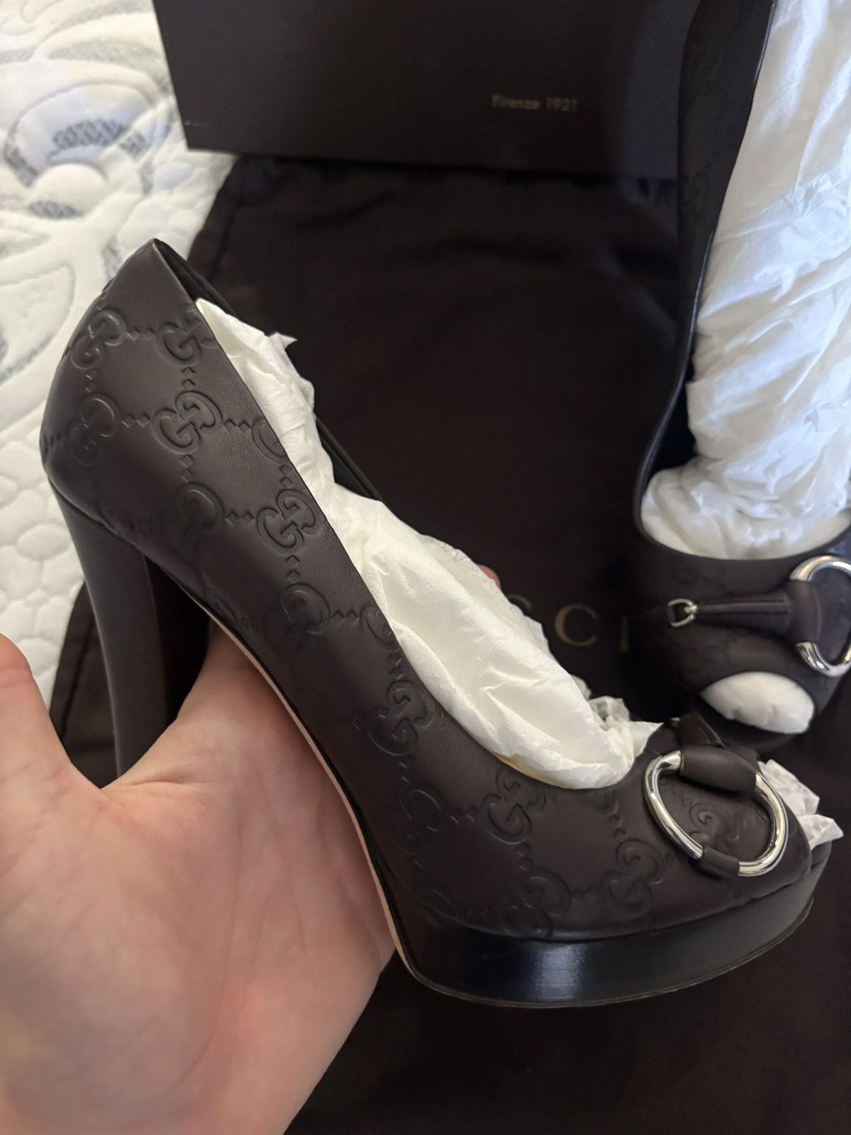 Gucci Gucci “Guccisima Leather Horsebit Peep Toe Size US 8.5 / IT 38.5 - 4 Thumbnail