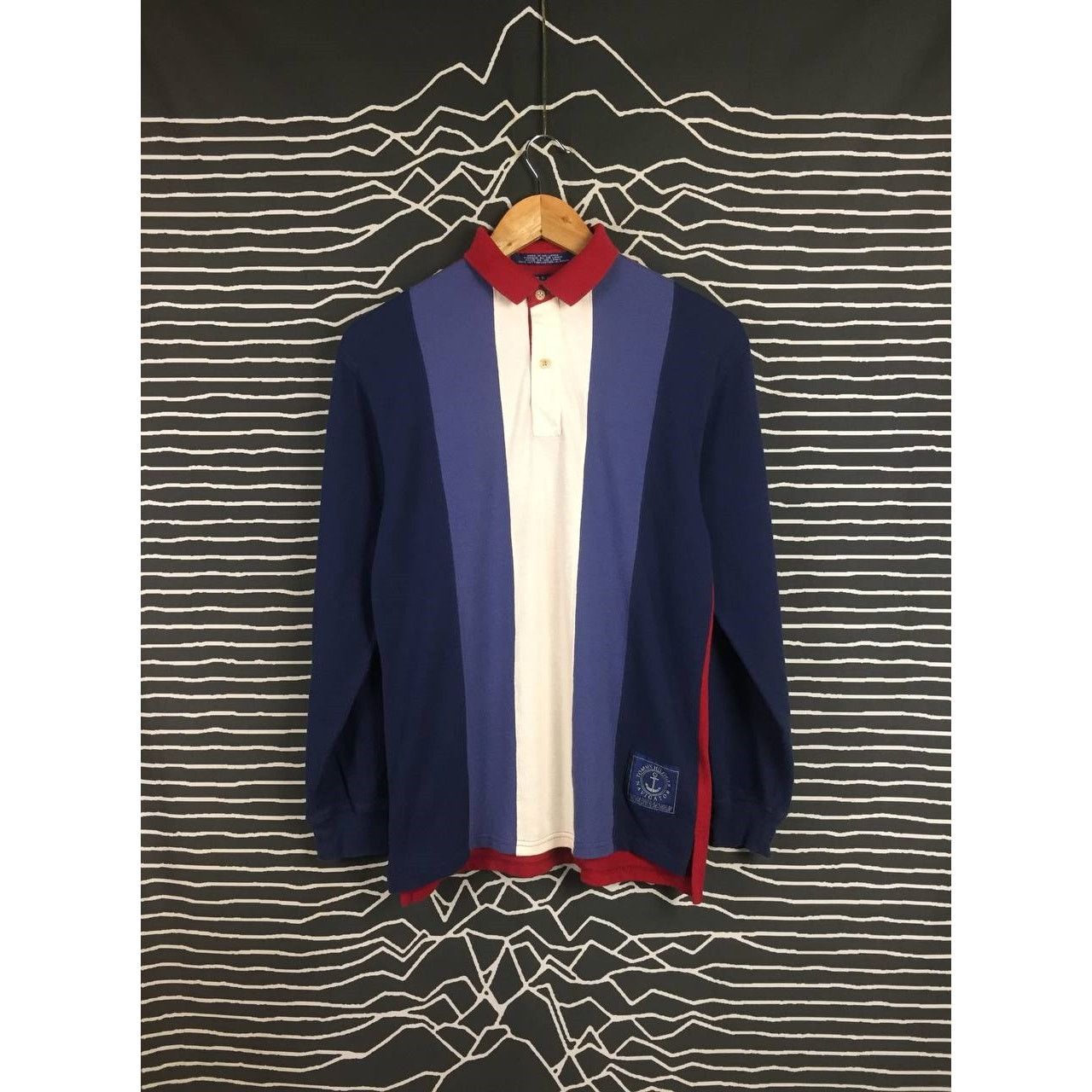 Tommy Hilfiger Vtg Tommy Hilfiger Navigator Color Block Longsleeve Polo Tee Size US S / EU 44-46 / 1 - 2 Thumbnail