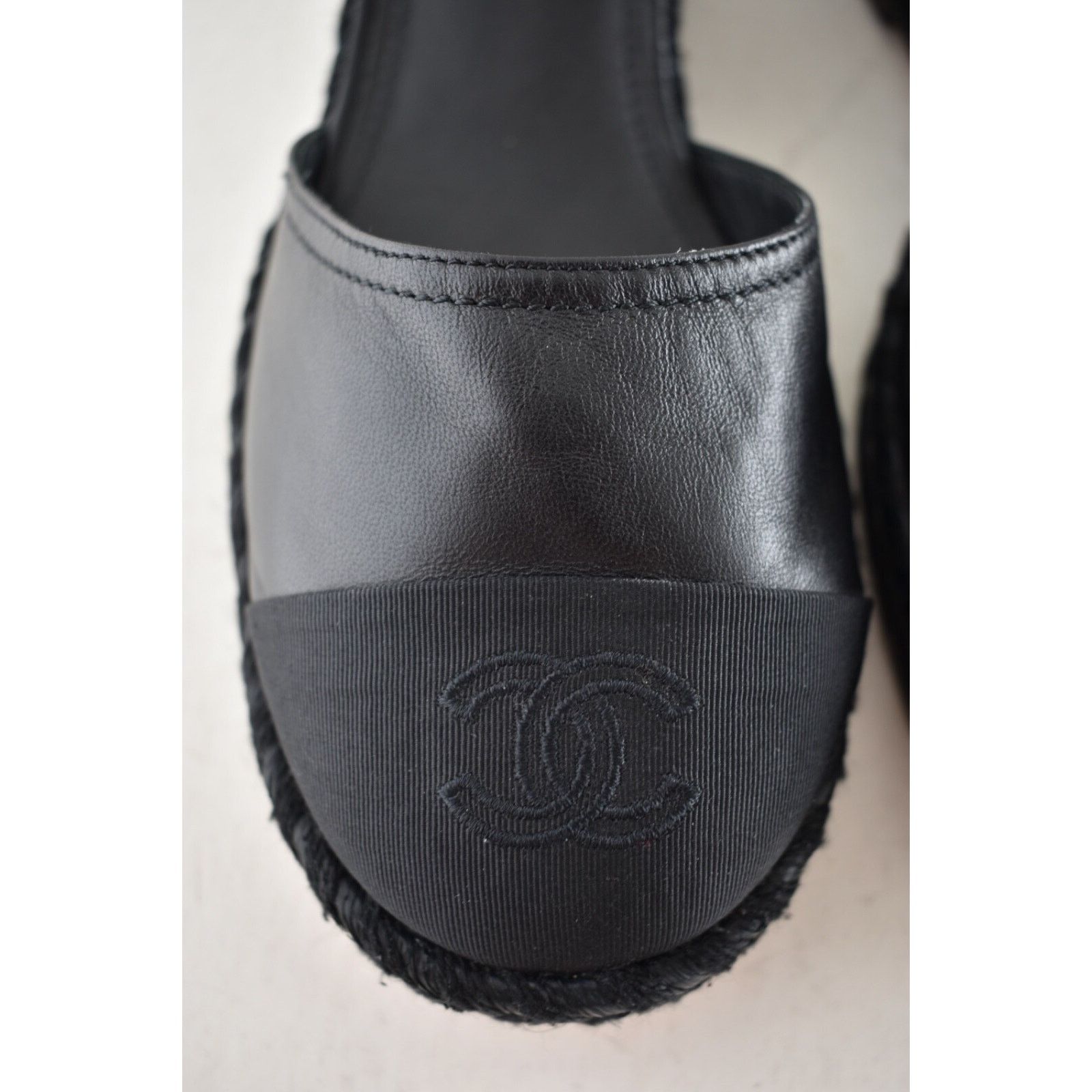 Chanel Chanel 23P Black Lambskin Cord Espadrille CC Logo Ankle Size US 8 / IT 38 - 9 Thumbnail