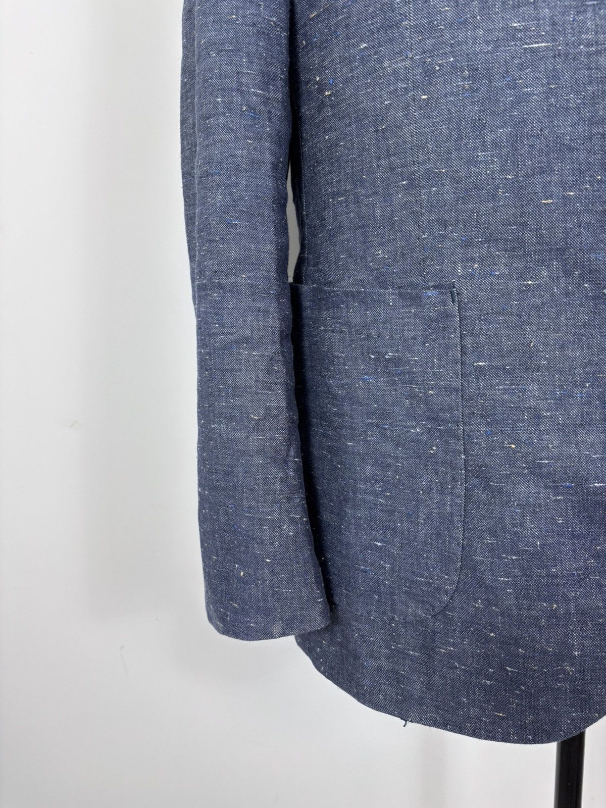 Other Gutteridge Men’s Blue Cotton Linen Silk Blazer Jacket Coat Size 42R - 6 Thumbnail