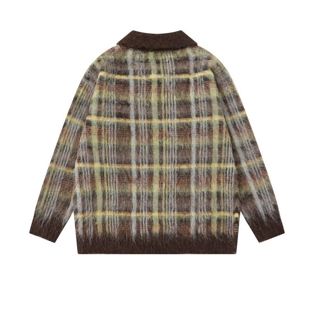 Vintage American style lapel loose casual plaid pullover sweater Size US M / EU 48-50 / 2 - 2 Thumbnail