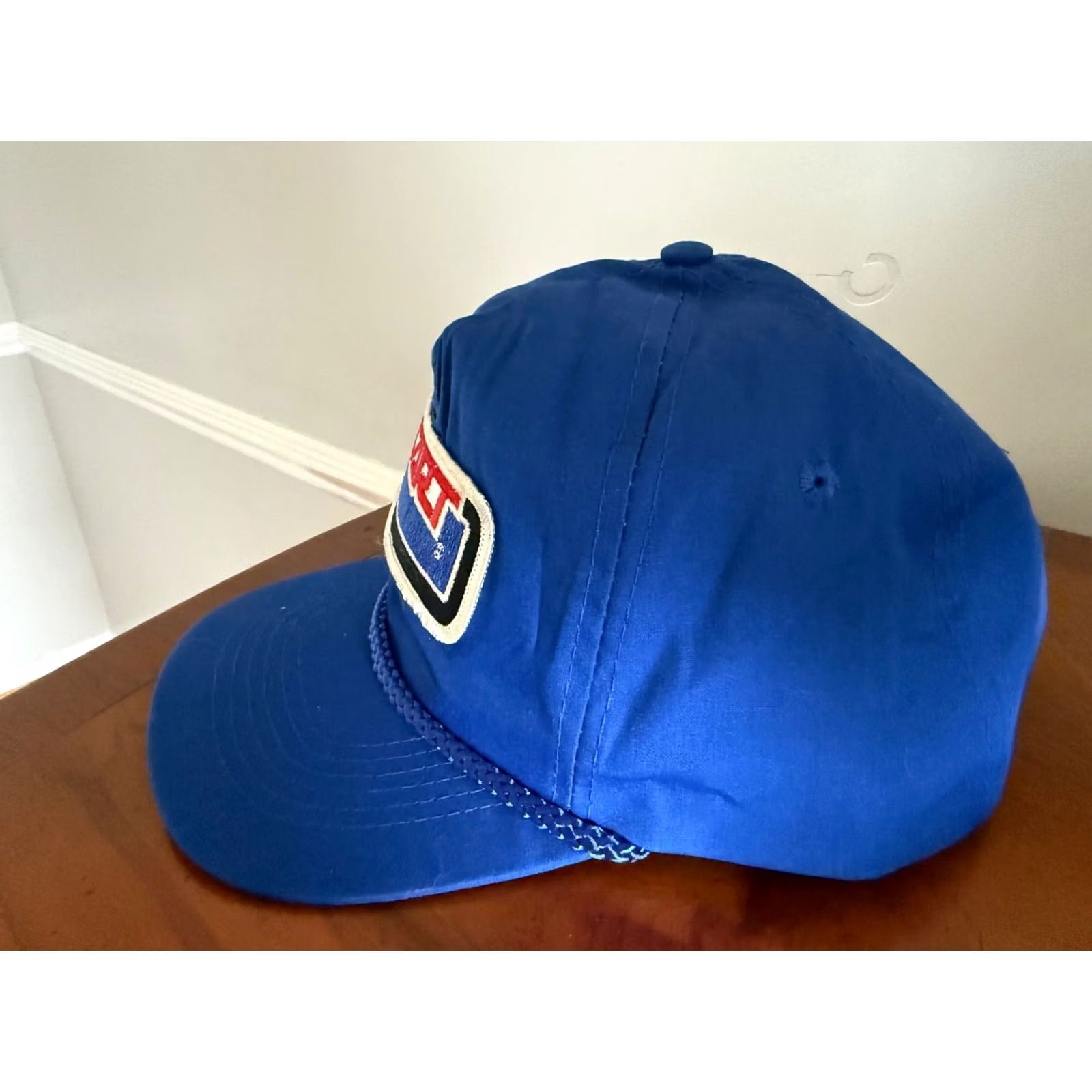 Roper VINTAGE KC Trucker Hat Cap Adjustable Gray Corduroy Cars Logo Sports Dad Men Adjustable StrapBack Championship Auto Racing Teams Rope Blue EUC Size ONE SIZE - 2 Thumbnail