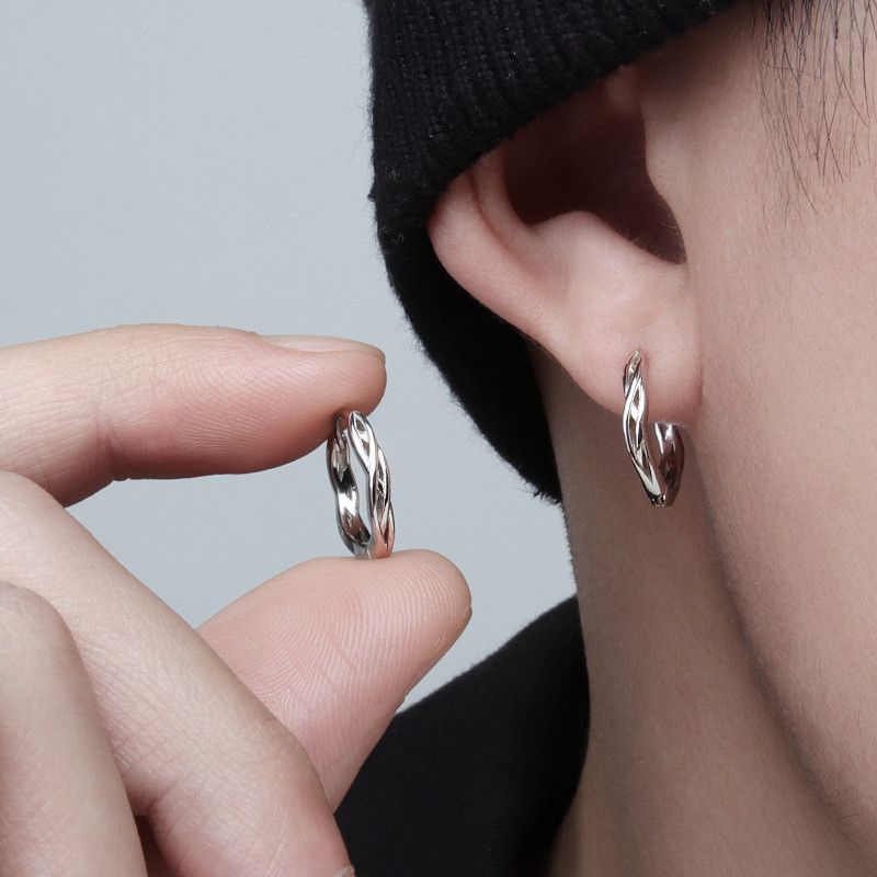 Jewelry × Sterling Silver Crazy Earrings One Pairs Chrome Jewelry Size ONE SIZE - 1 Thumbnail