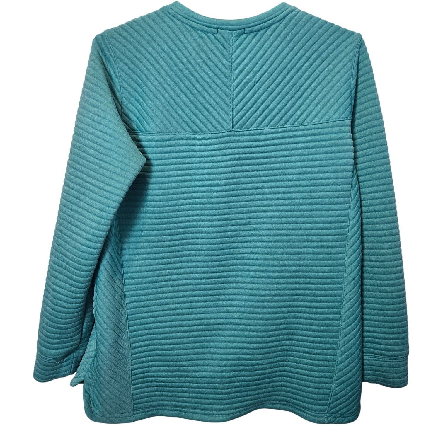 L.L. Bean L. L. Bean Airlight Ribbed Pullover Crew Neck Women's S teal Size S / US 4 / IT 40 - 2 Thumbnail