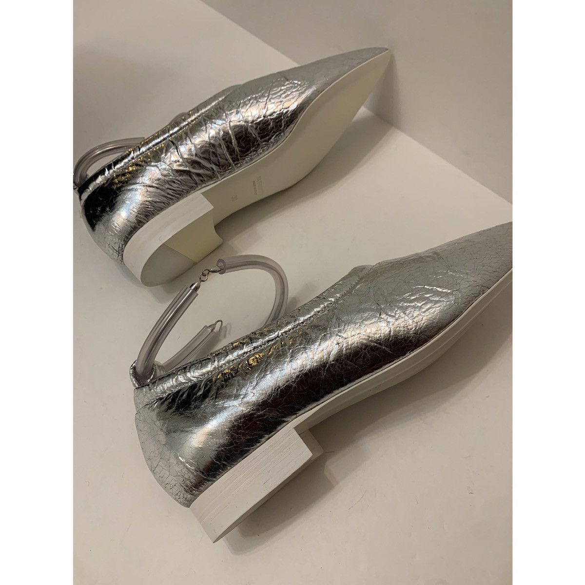 Jil Sander JIL SANDER METALLIC LEATHER BALLET FLATS SHOES Size US 8 / IT 38 - 21 Thumbnail
