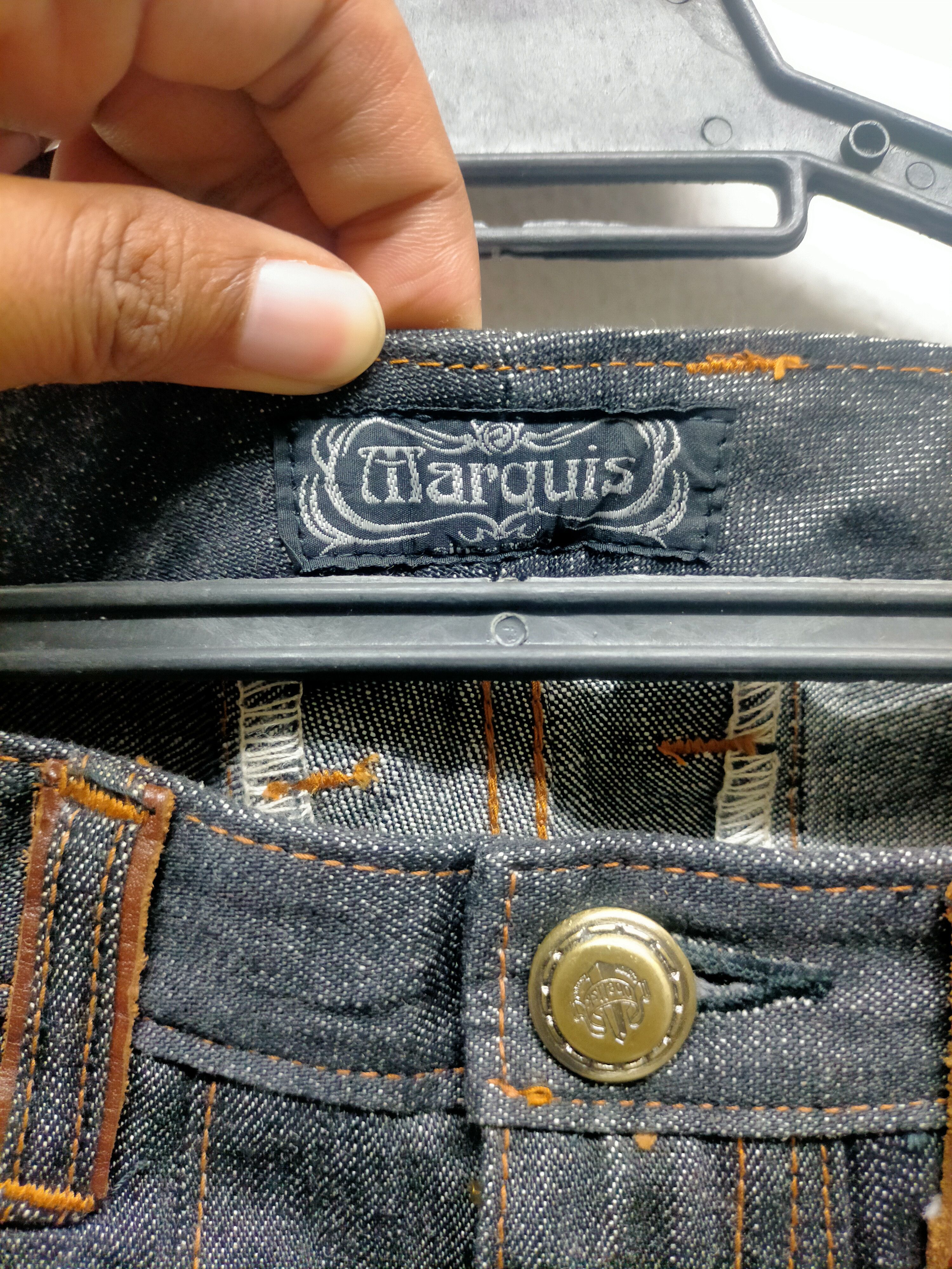 If Six Was Nine × Le Grande Bleu (L.G.B.) × Yoshiyuki Konishi Vintage Obelisk Flare Leather Denim Size US 32 / EU 48 - 6 Thumbnail