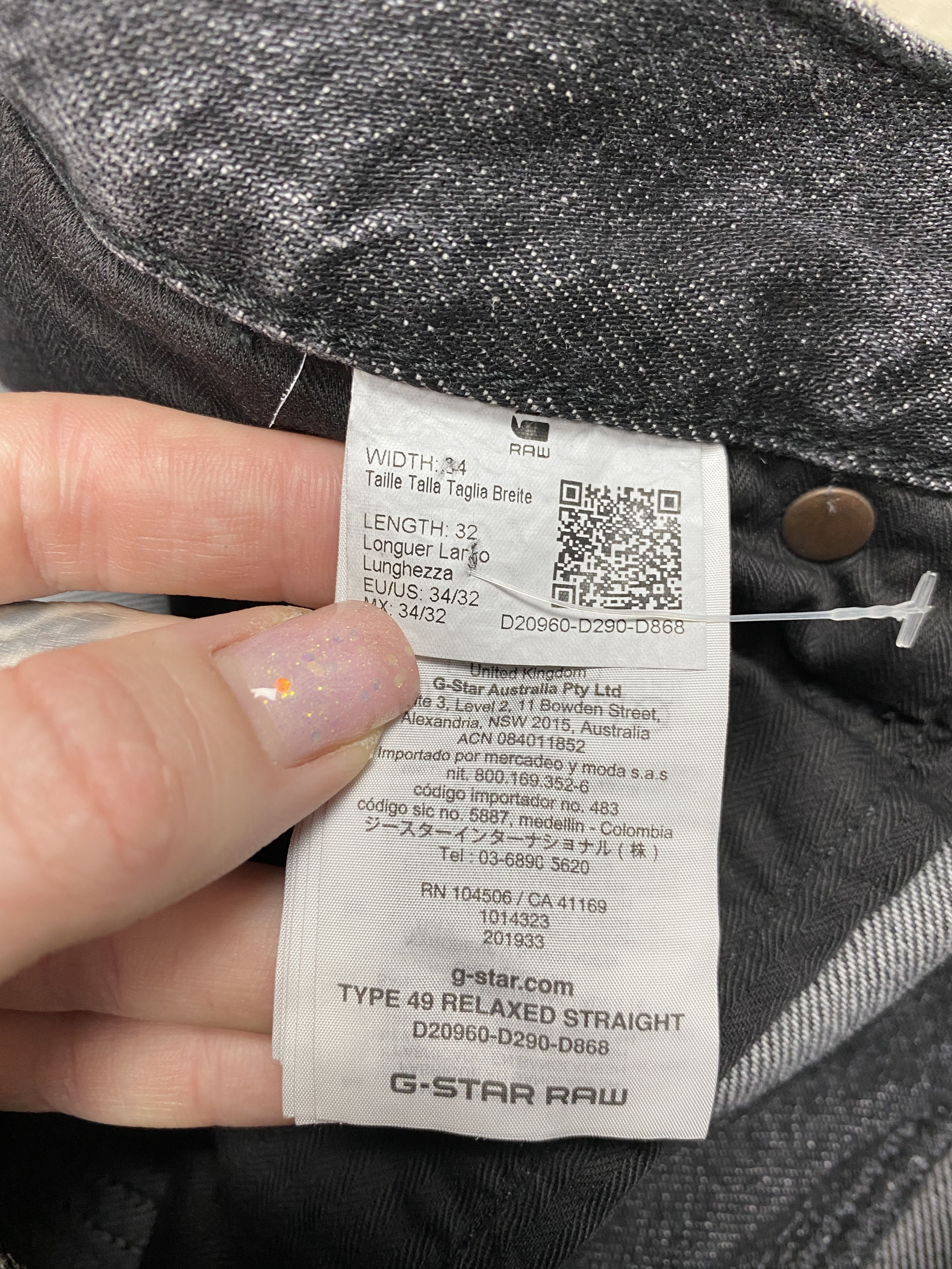 G-Star G Star Raw Mens Relaxed Straight Denim Pants Jeans Size US 34 / EU 50 - 5 Thumbnail