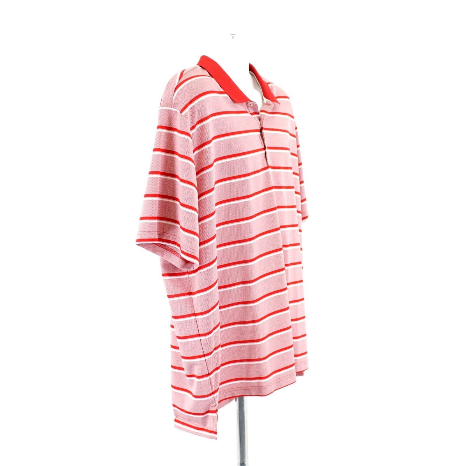 Adidas Adidas Red Striped 2XL Collared Short Sleeve Polo Shirt Size US XXL / EU 58 / 5 - 7 Thumbnail
