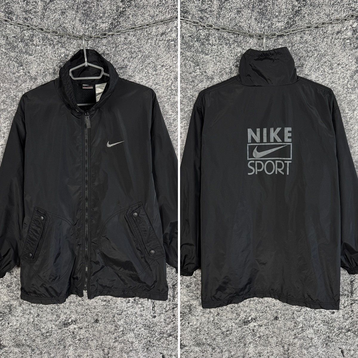 Nike Vintage 90s Nike Sport Nylon Jacket Windbreaker Size L Size US L / EU 52-54 / 3 - 1 Thumbnail