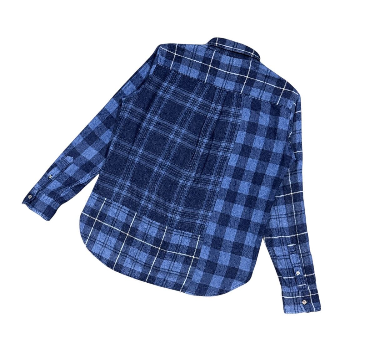 Beams Japan Vtg🔥Beams Japan Checked Patchwork Oxford Shirt Size US S / EU 44-46 / 1 - 14 Thumbnail