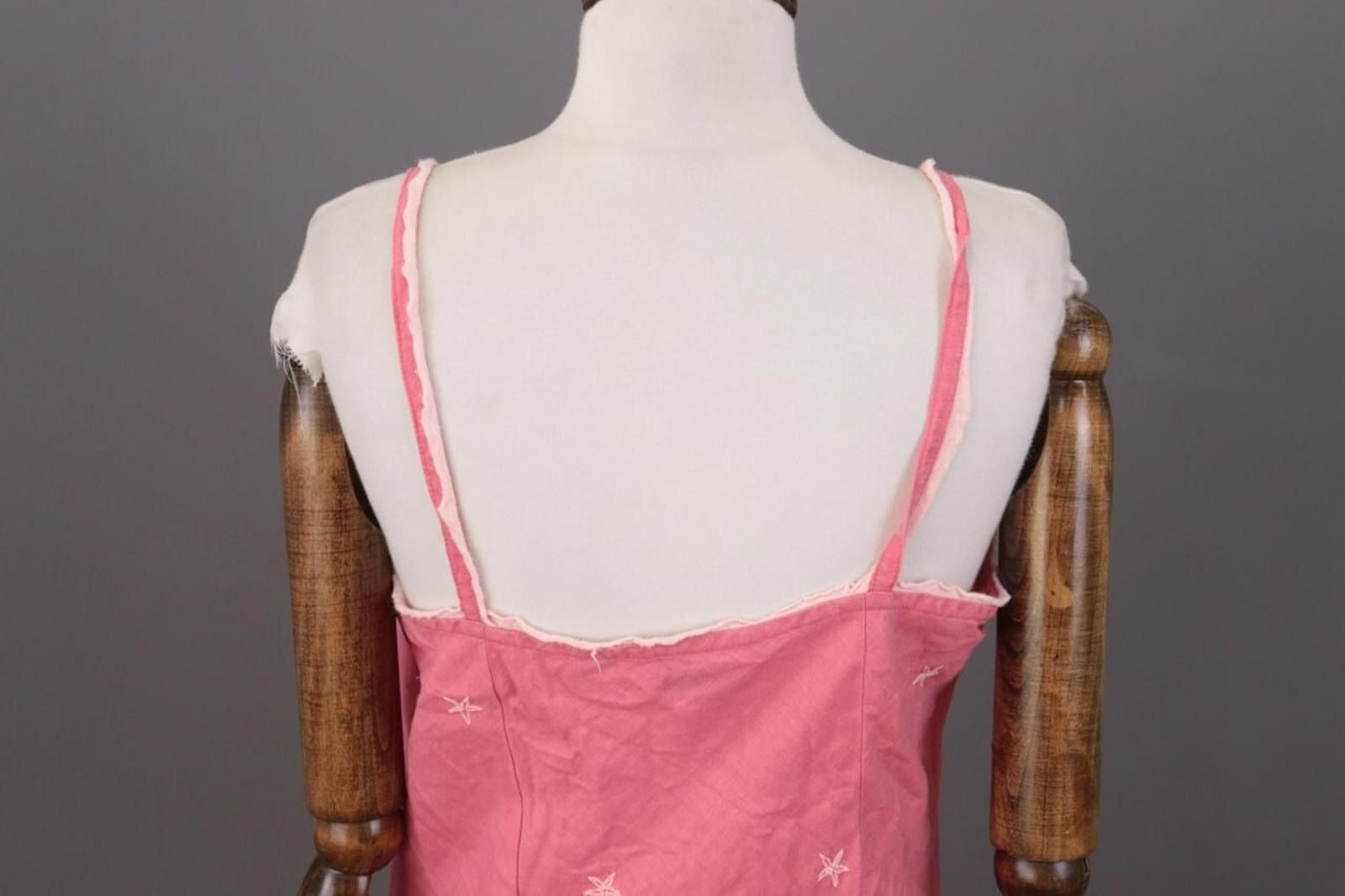 Designer Pachamama Pink Printed Spaghetti Linen Summer Dress Size 3 Size M / US 6-8 / IT 42-44 - 10 Thumbnail