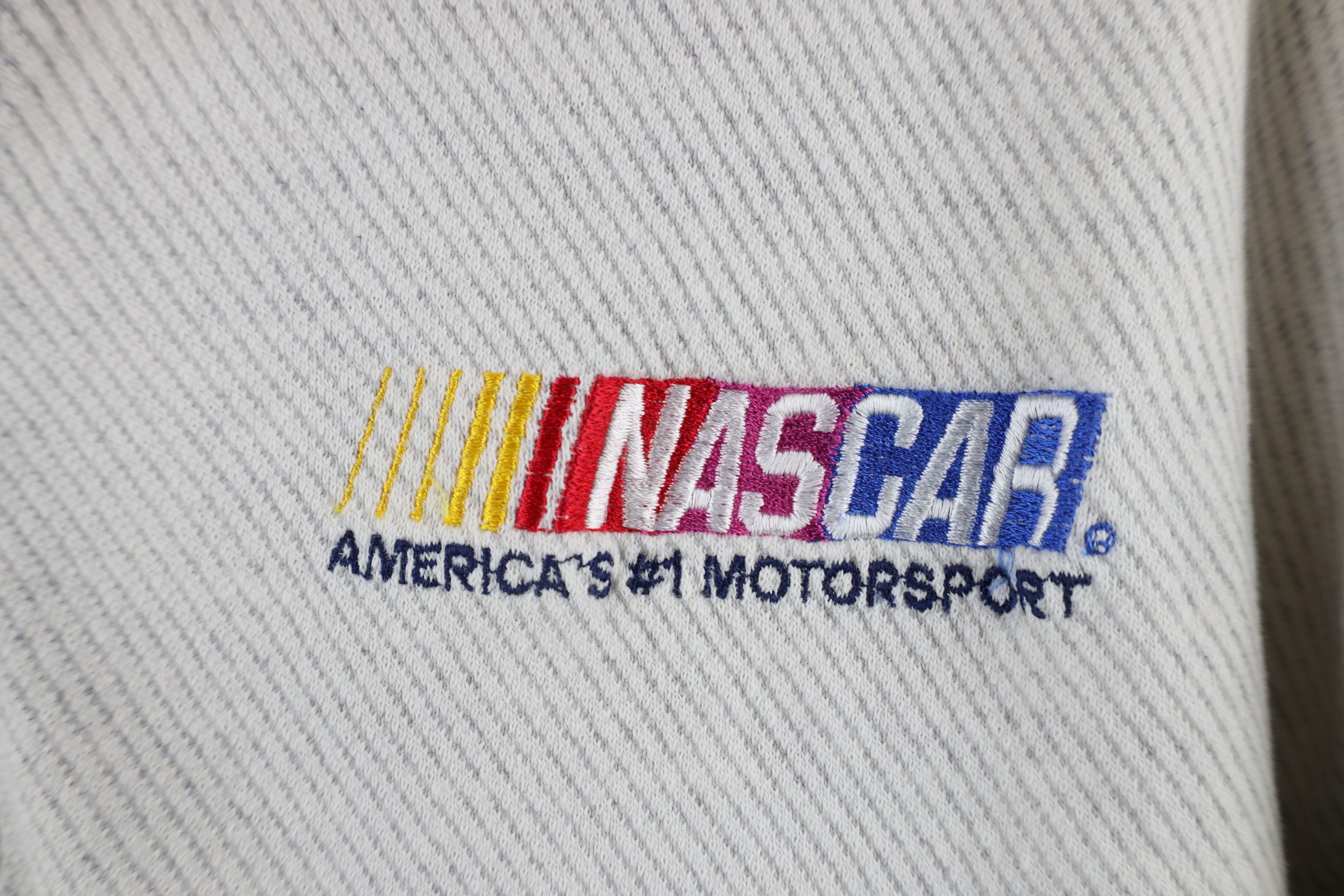 Vintage Vintage 90s Spell Out NASCAR Racing Polo Shirt Gray USA Size US L / EU 52-54 / 3 - 4 Thumbnail