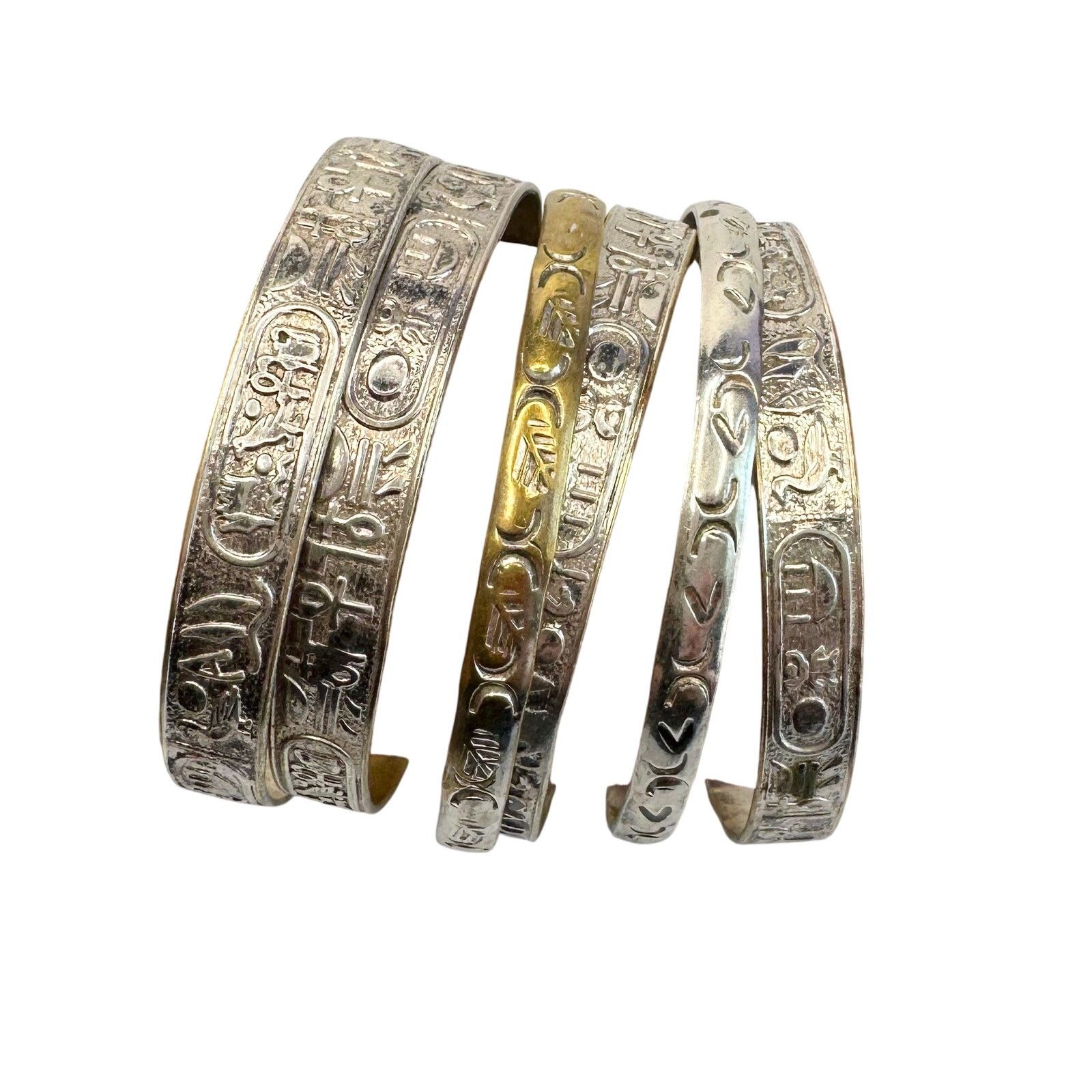 Other Symbol Etched Silverplated Bangle bracelets Stamped MEXICO Size ONE SIZE - 20 Thumbnail