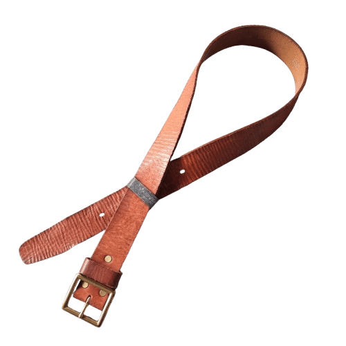 Japanese Brand ⚒️ Solid brass garrison handcraft leather belt Size ONE SIZE - 1 Thumbnail