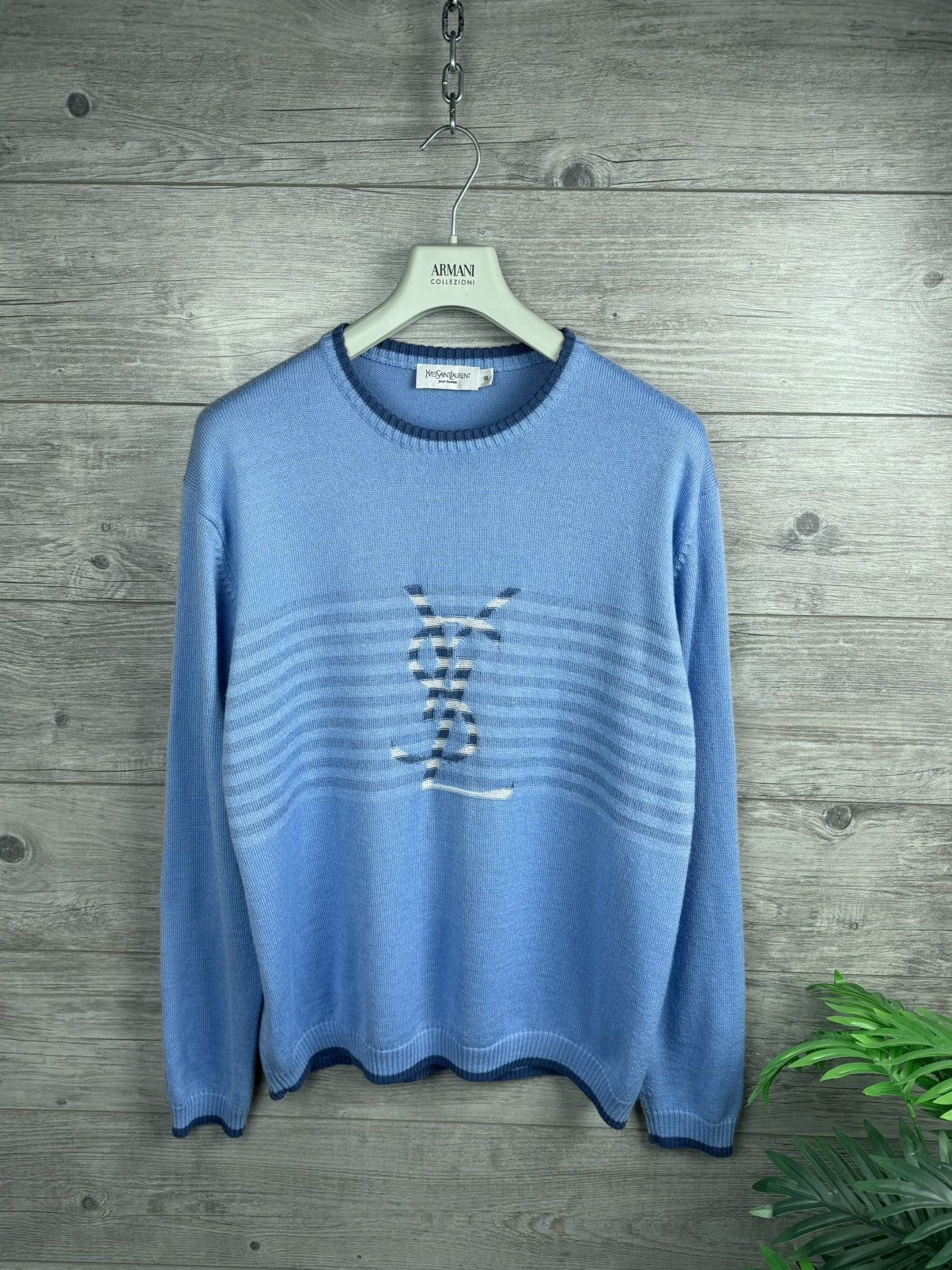 Yves Saint Laurent Rare Vintage Sweater Big Logo Yves Saint Laurent YSL Size US XXL / EU 58 / 5 - 3 Thumbnail