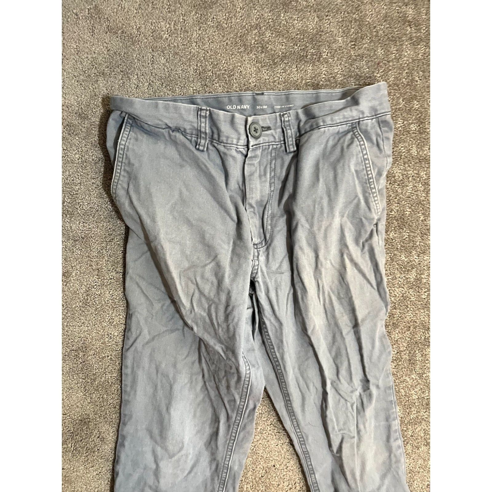Old Navy Old Navy Lived In Chino Pant Straight Solid Gray Men 30x30 Size US 30 / EU 46 - 2 Thumbnail