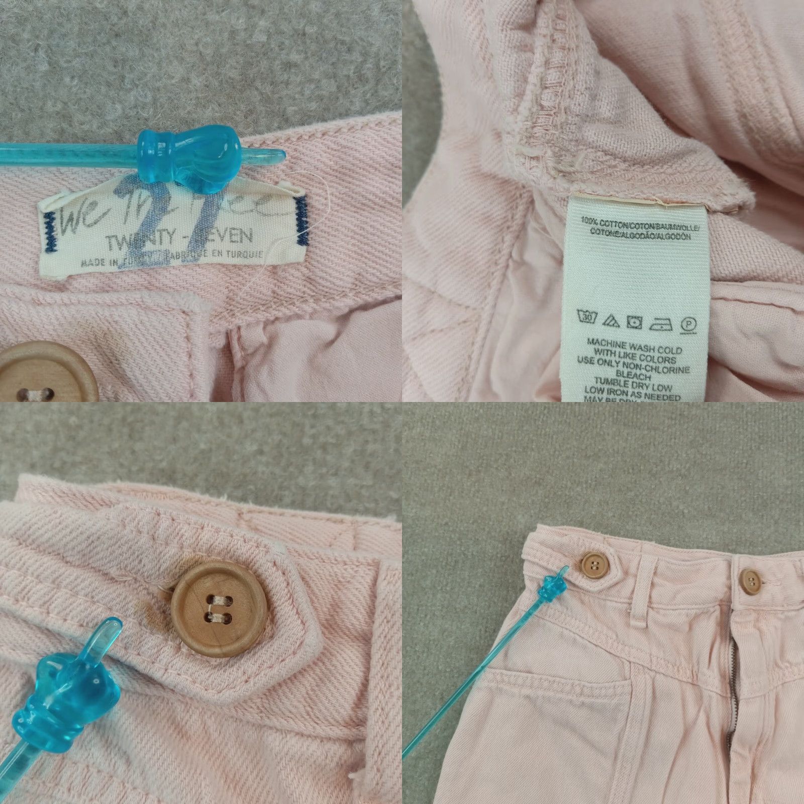 Vintage We The Free Women's Pink Skinny Leg Pants Size 27 Cotton Comfortable Casual Size 27" / US 4 / IT 40 - 8 Thumbnail