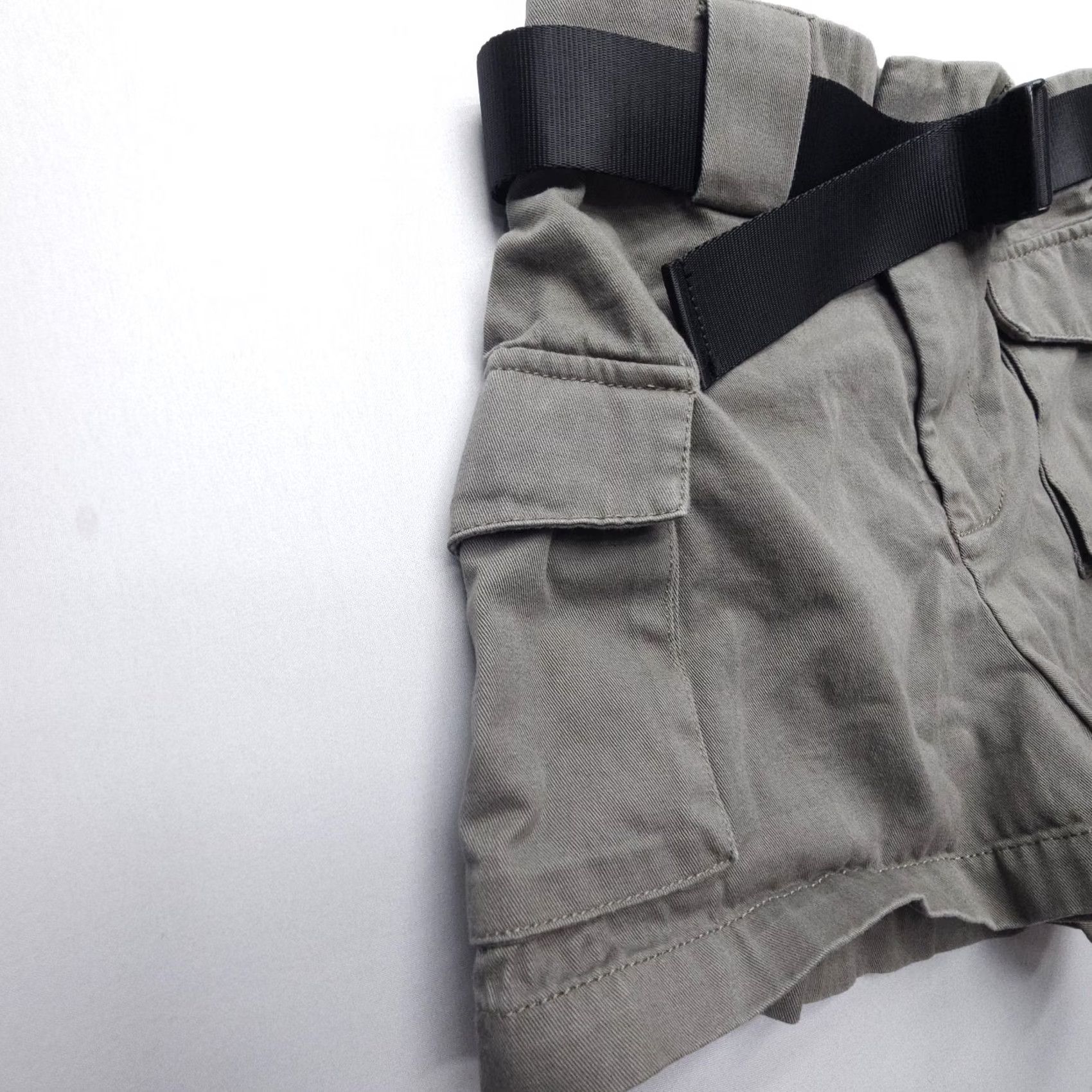 Aritzia Aritzia Tna Cargo 3" Shorts Womens XS Green High Rise Belted Military Shorts Size 26" / US 2 / IT 38 - 4 Thumbnail