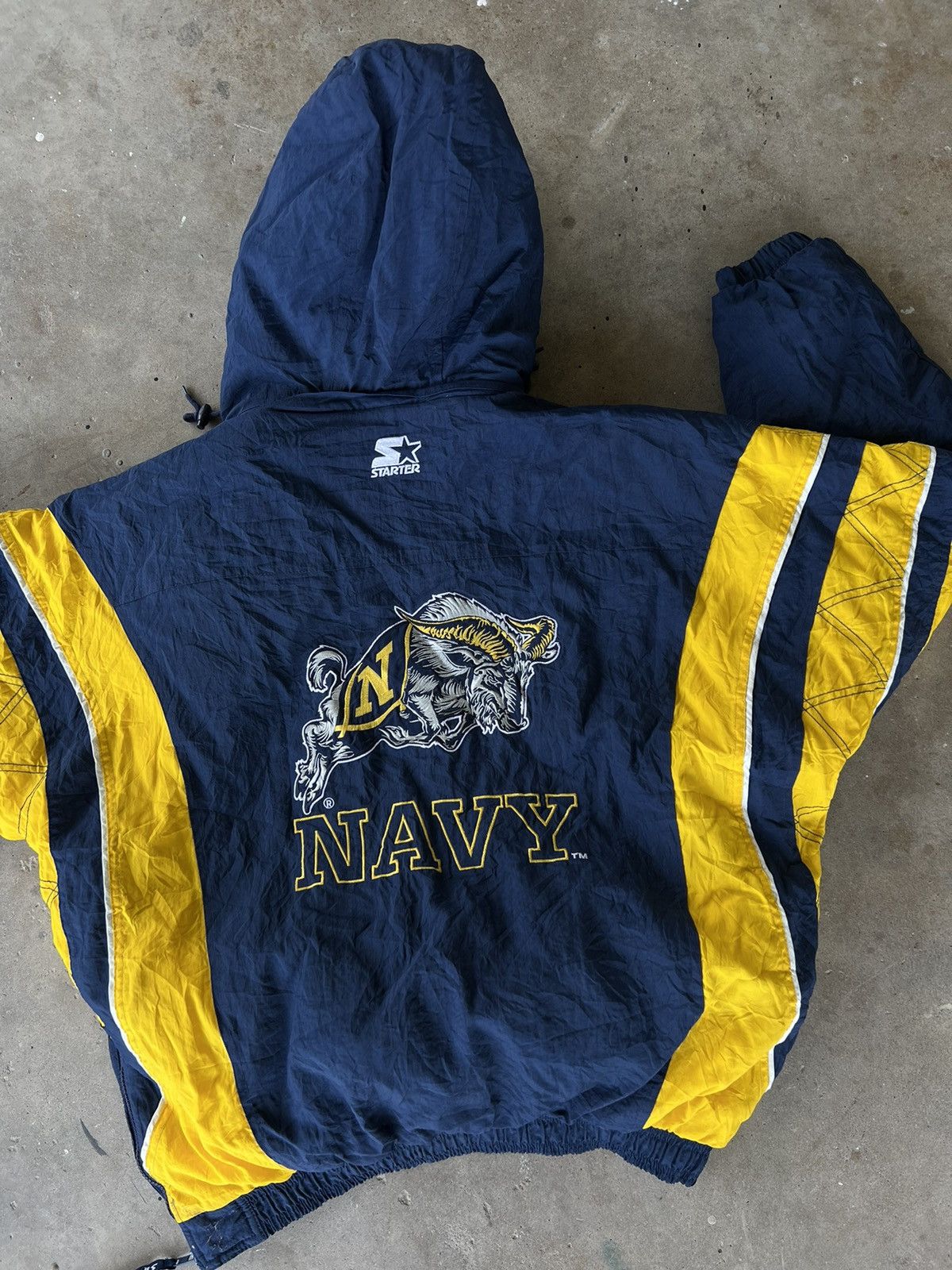 Salem Sportswear × Starter × Vintage Vintage 90’s Navy Midshipmen Windbreaker Puffer Jacket Size US XL / EU 56 / 4 - 2 Thumbnail
